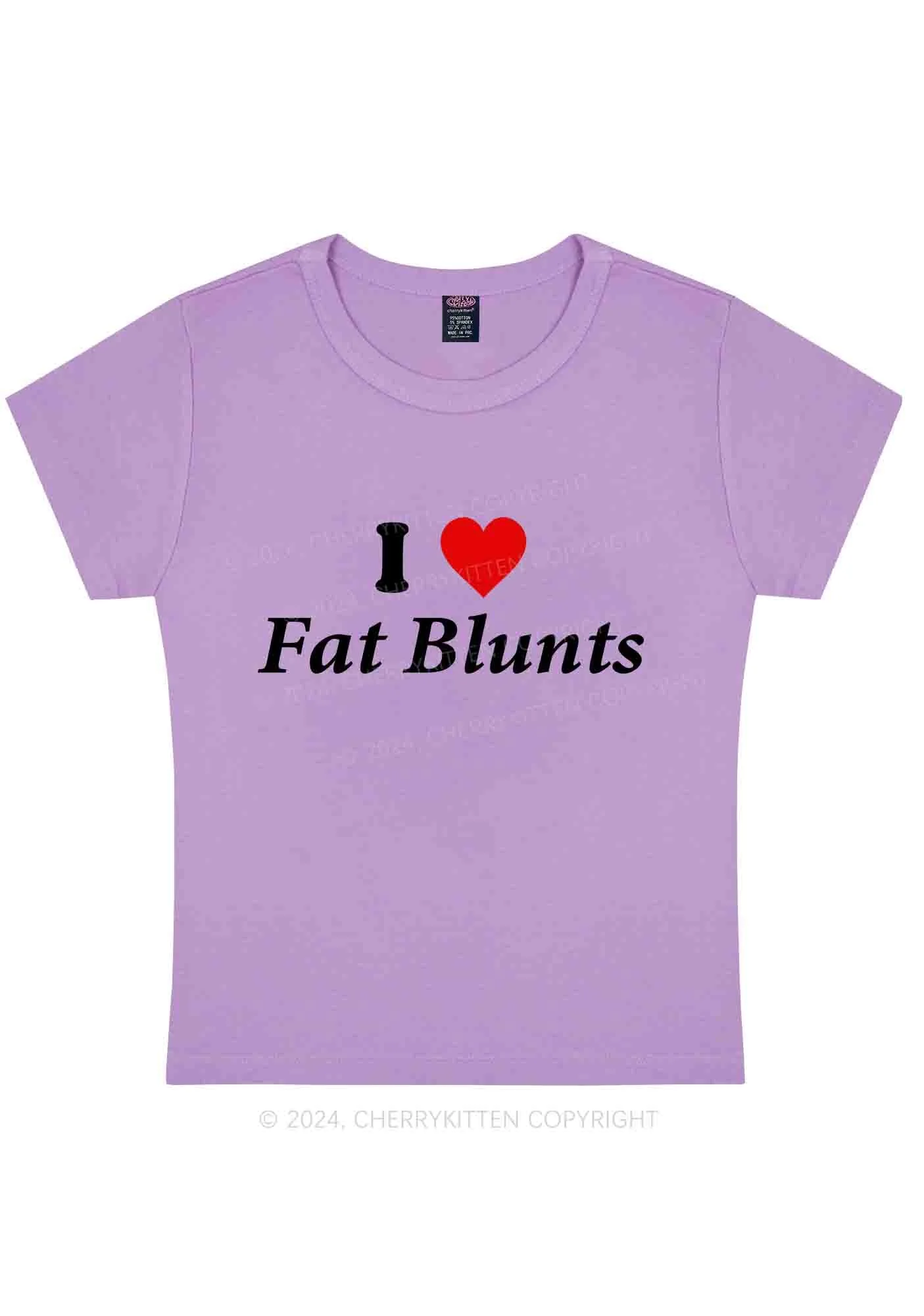Curvy I Love Fat Blunts Y2K Baby Tee Cherrykitten - Image 4