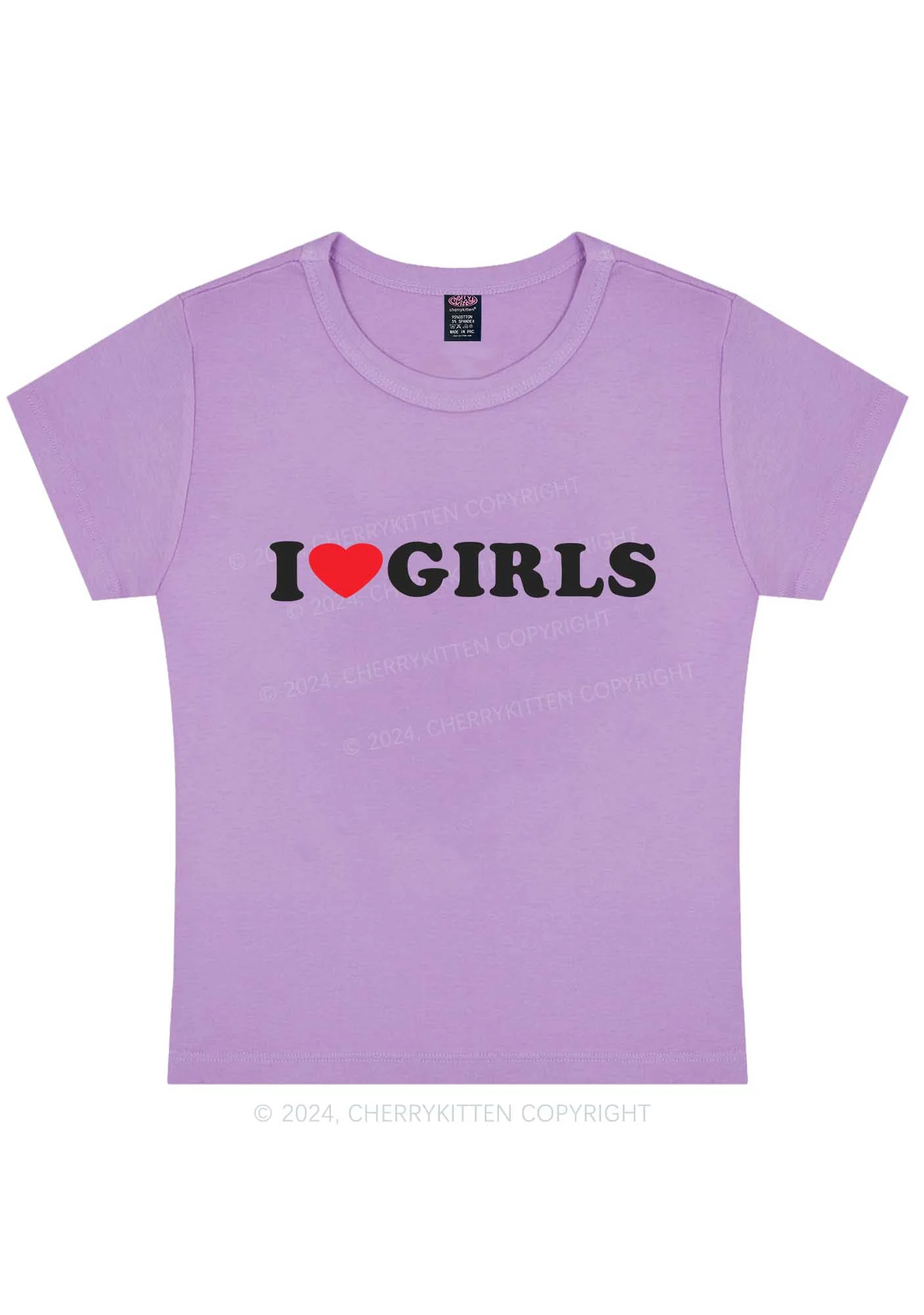 Curvy I Love Girls Y2K Baby Tee Cherrykitten - Image 4