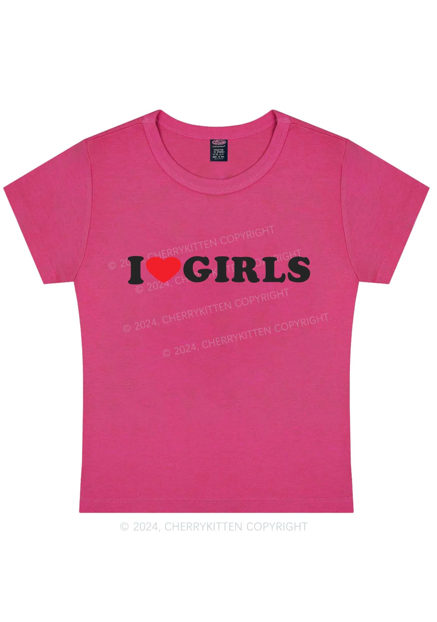 Curvy I Love Girls Y2K Baby Tee Cherrykitten - Image 5