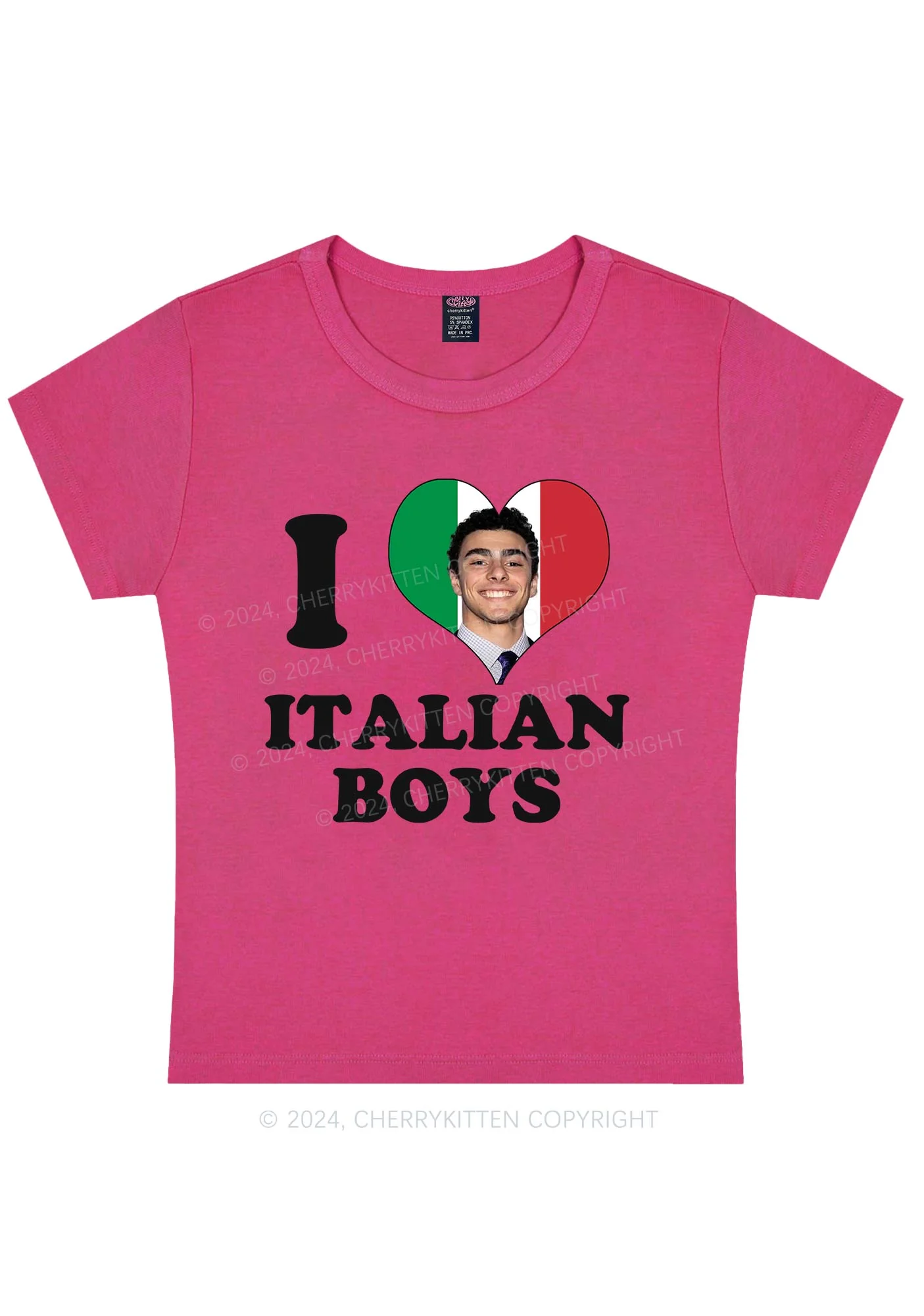 Curvy I Love Italian Y2K Baby Tee Cherrykitten - Image 2
