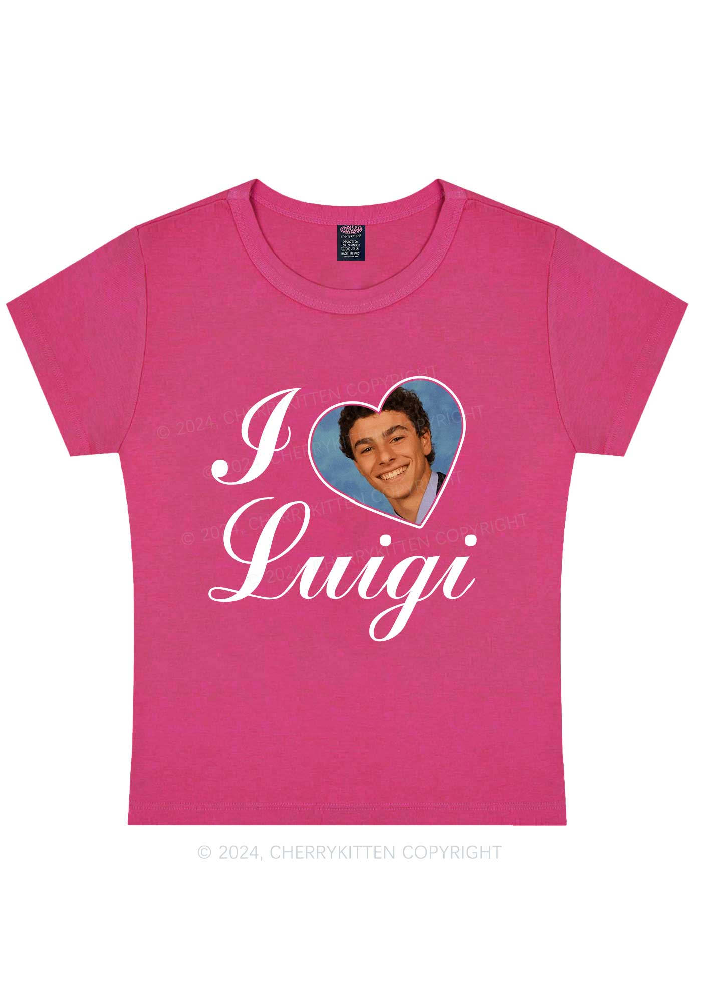 Curvy I Love Luigi Y2K Baby Tee Cherrykitten - Image 5