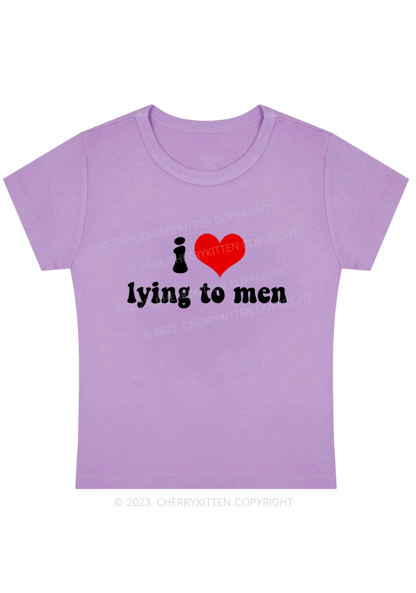 Curvy I Love Lying To Men Y2K Baby Tee Cherrykitten - Image 4
