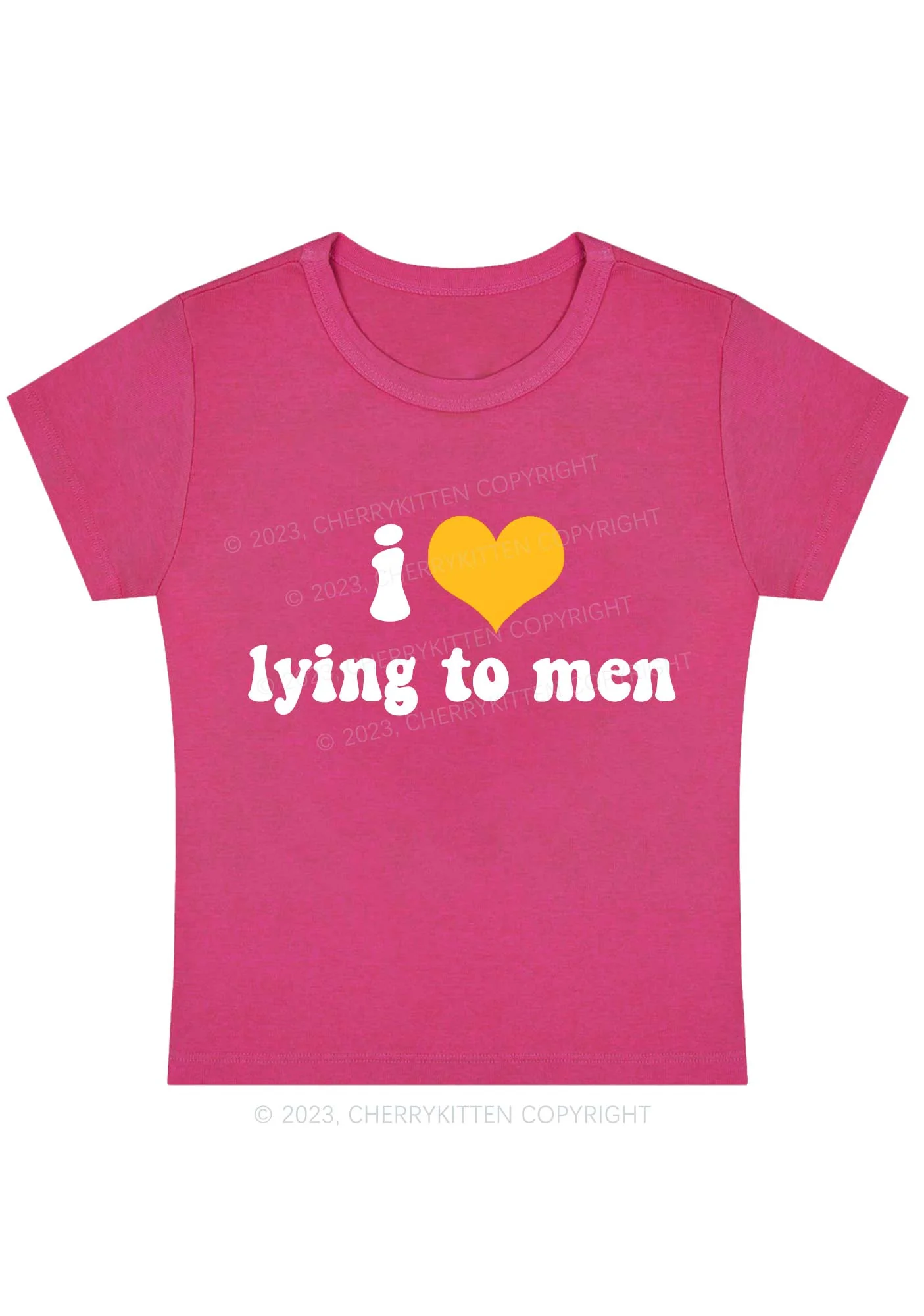 Curvy I Love Lying To Men Y2K Baby Tee Cherrykitten - Image 5