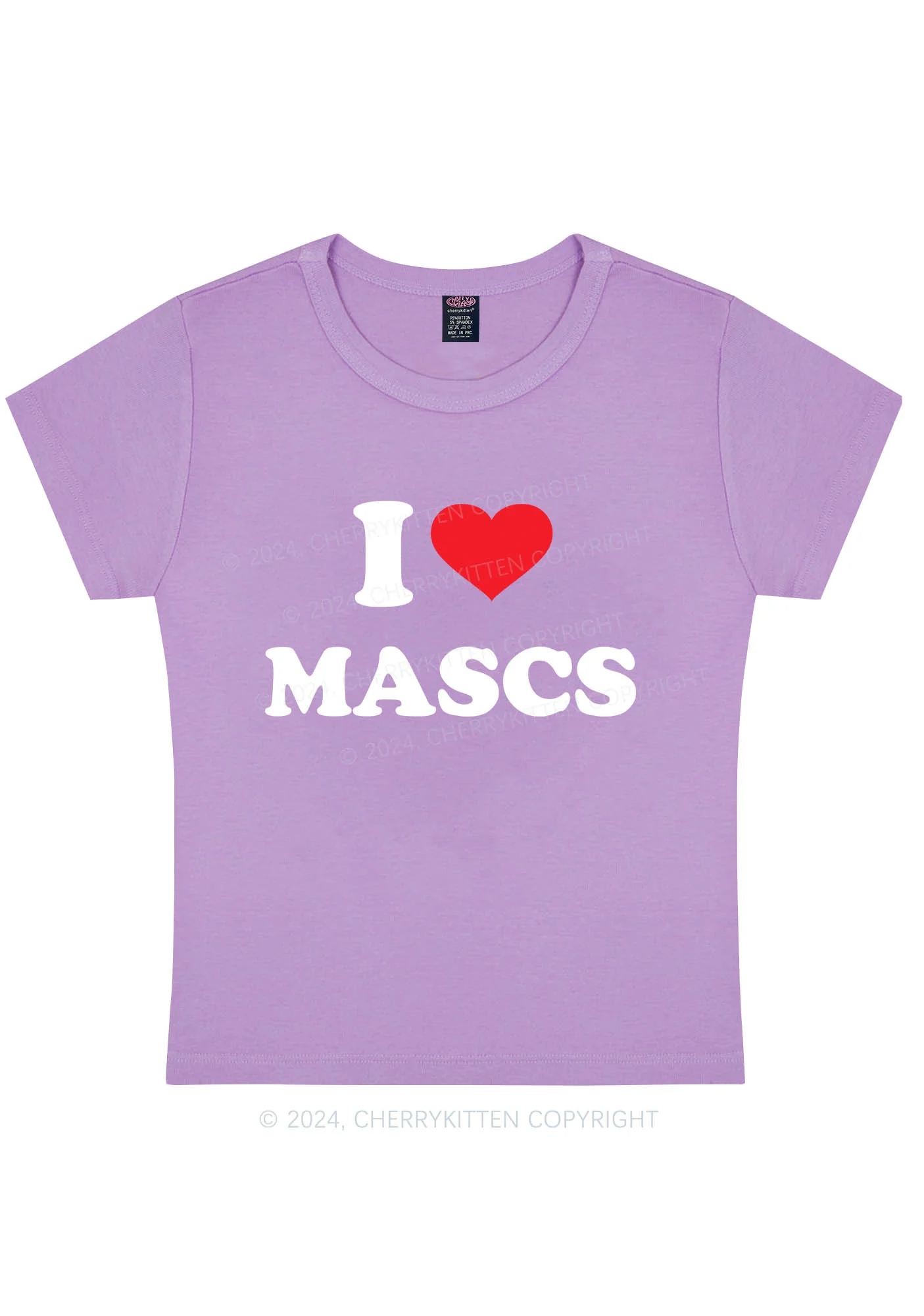 Curvy I Love Mascs Y2K Baby Tee Cherrykitten - Image 4