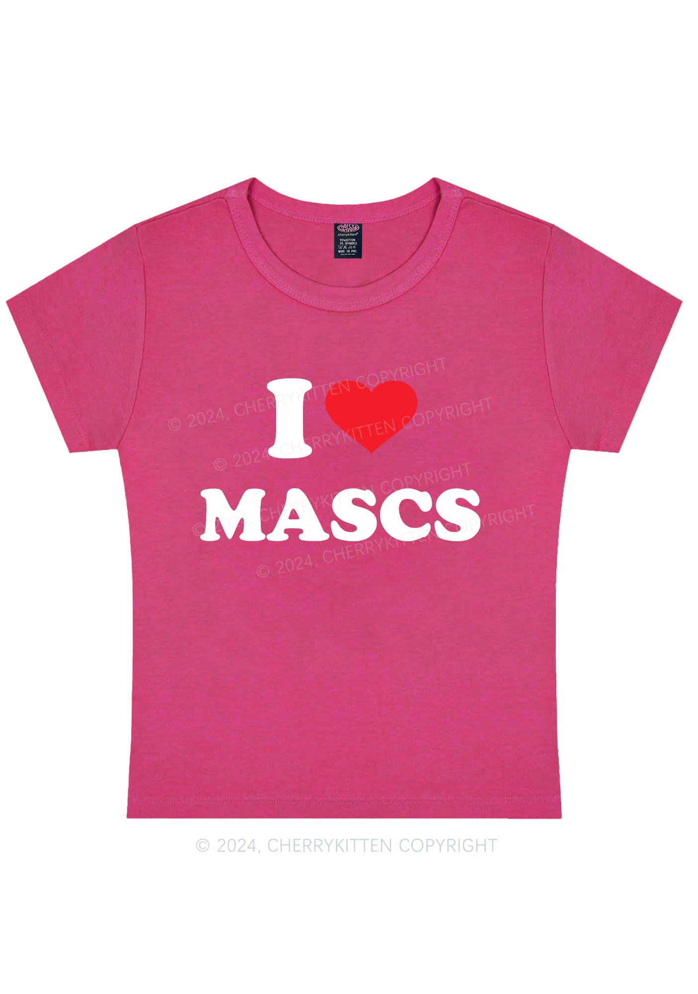 Curvy I Love Mascs Y2K Baby Tee Cherrykitten - Image 5