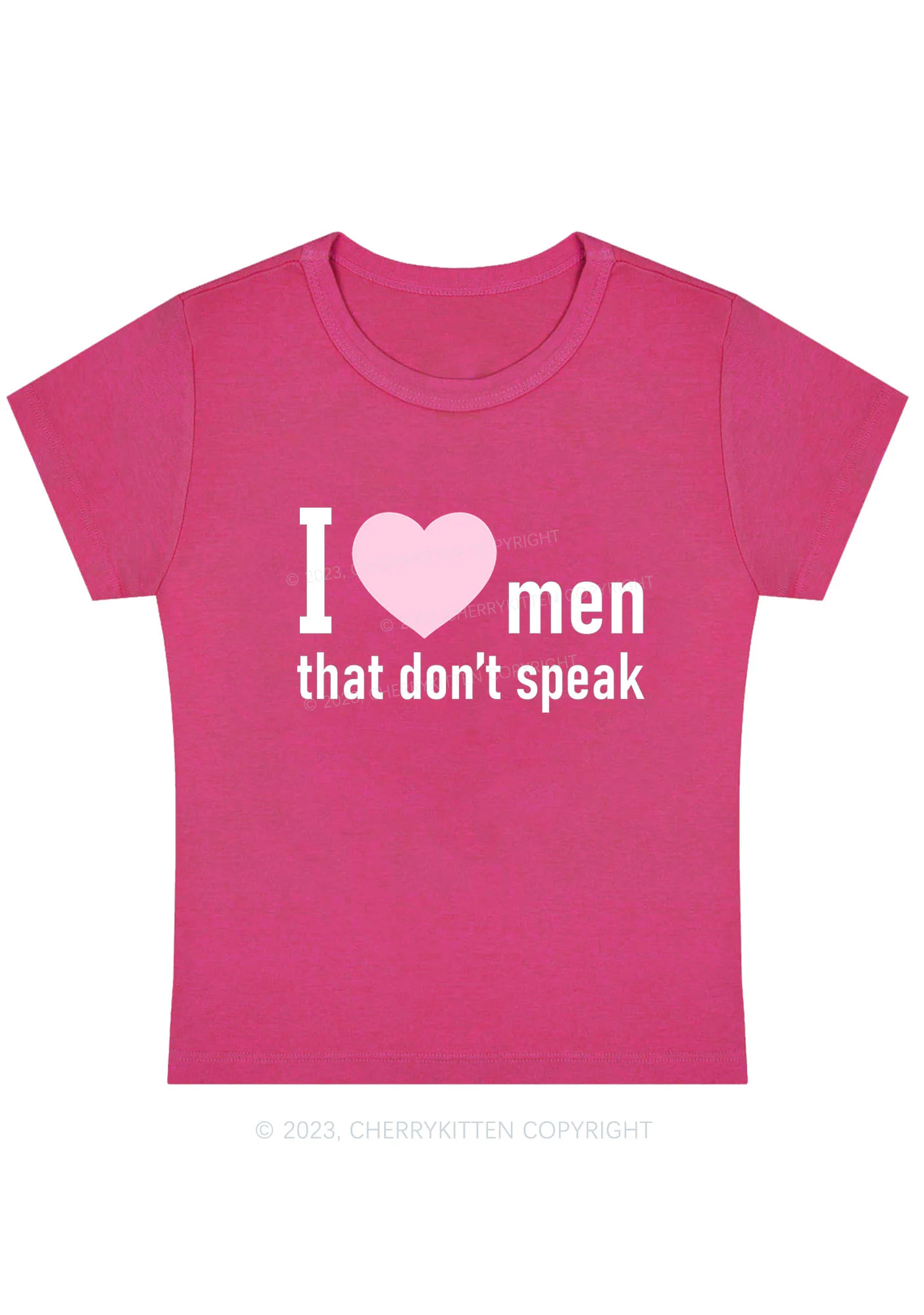 Curvy I Love Men That Don't Speak Baby Tee Cherrykitten - Image 5
