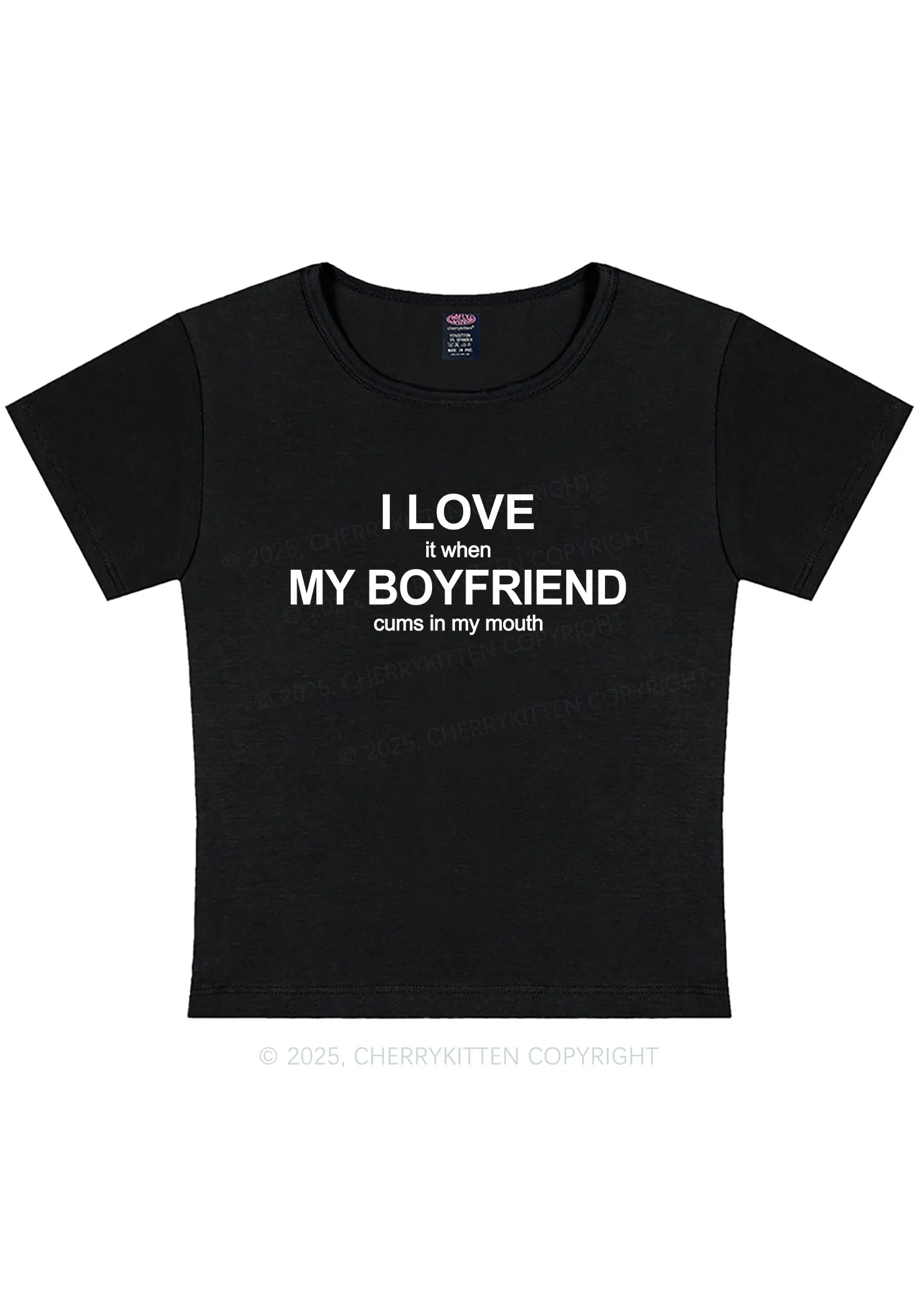 Curvy I Love My BF Y2K Baby Tee Cherrykitten - Image 2