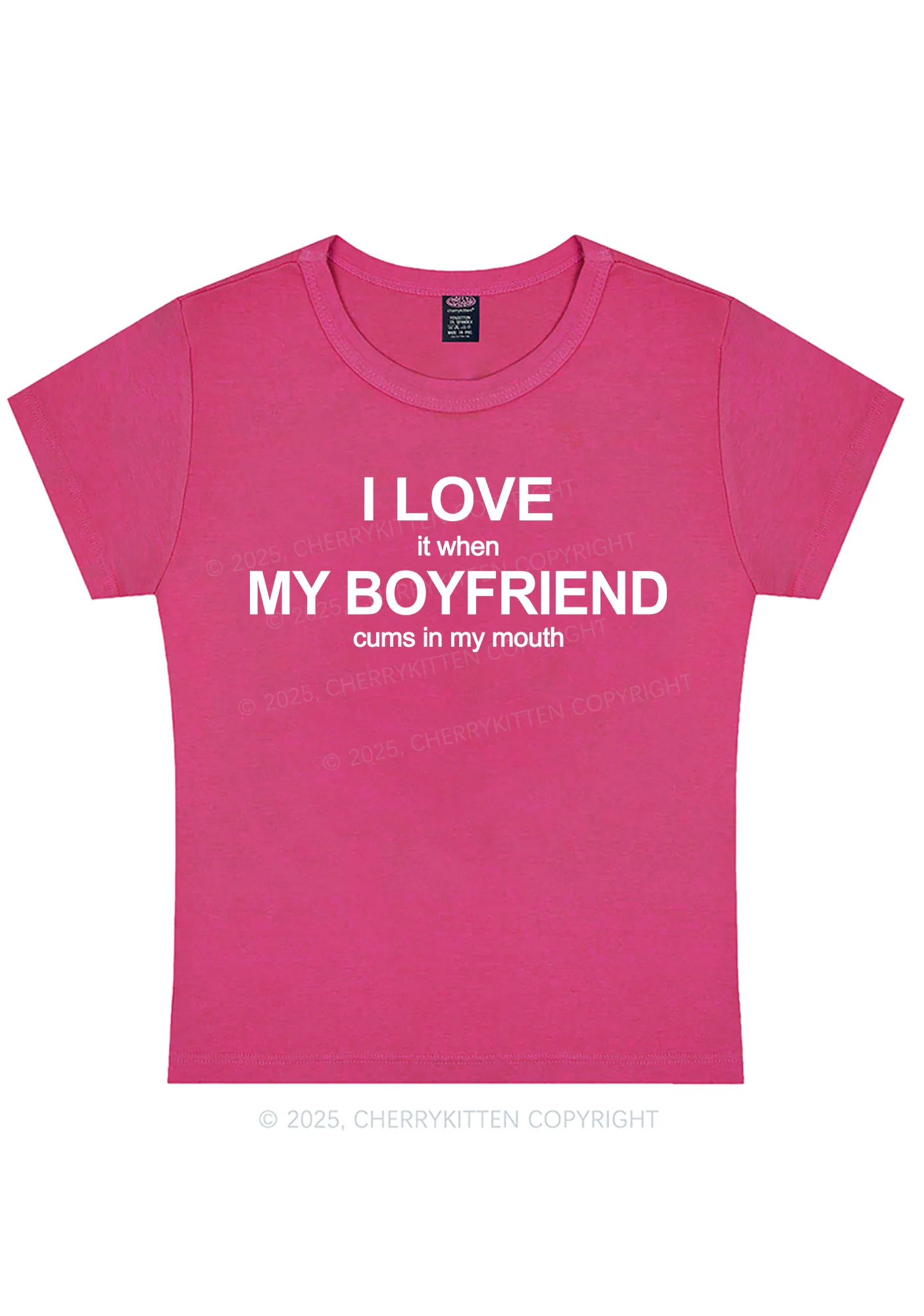 Curvy I Love My BF Y2K Baby Tee Cherrykitten - Image 5