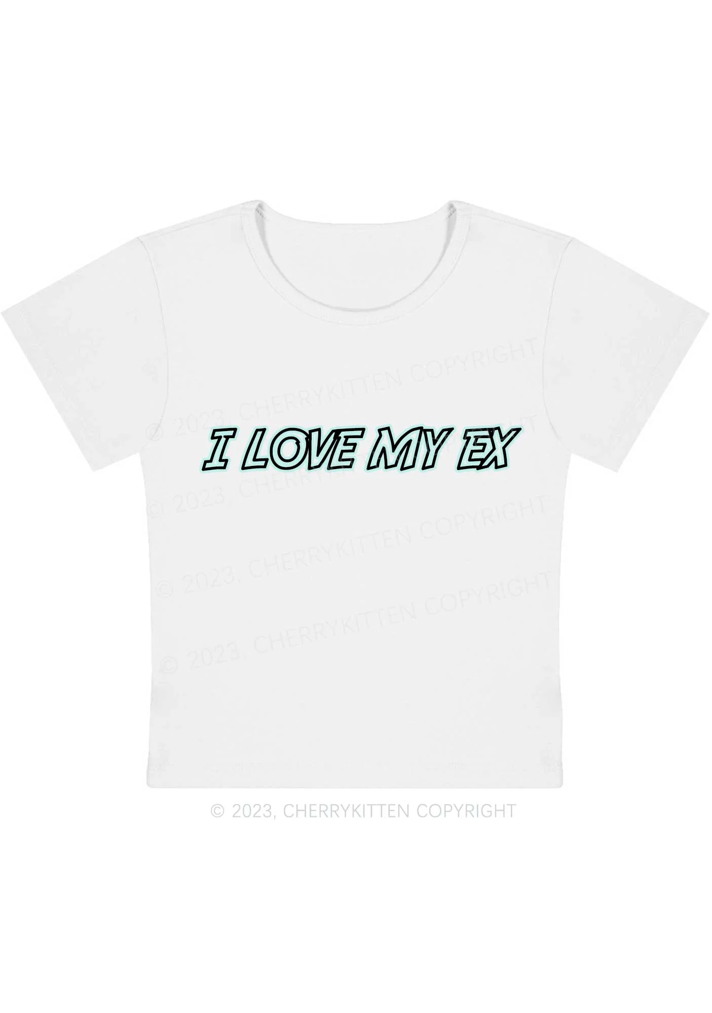 Curvy I Love My Ex Y2K Baby Tee Cherrykitten - Image 2