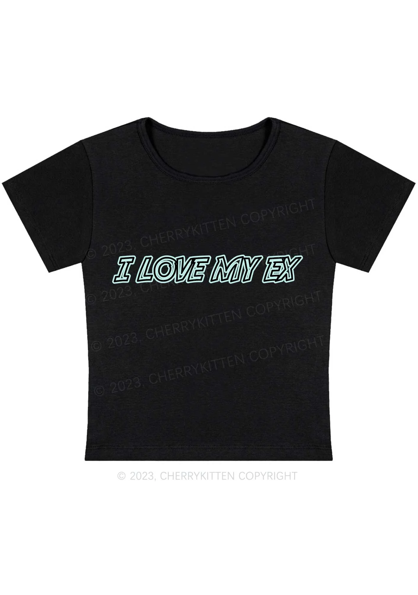 Curvy I Love My Ex Y2K Baby Tee Cherrykitten - Image 3