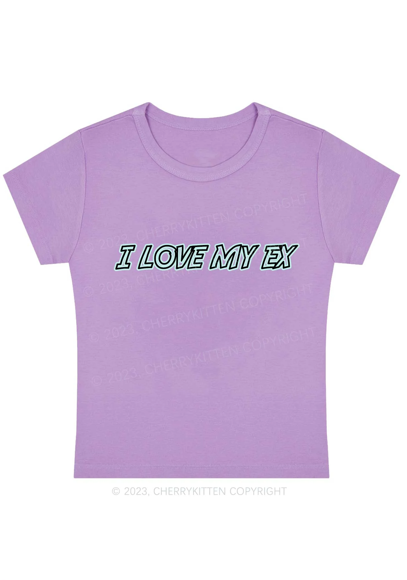 Curvy I Love My Ex Y2K Baby Tee Cherrykitten - Image 4