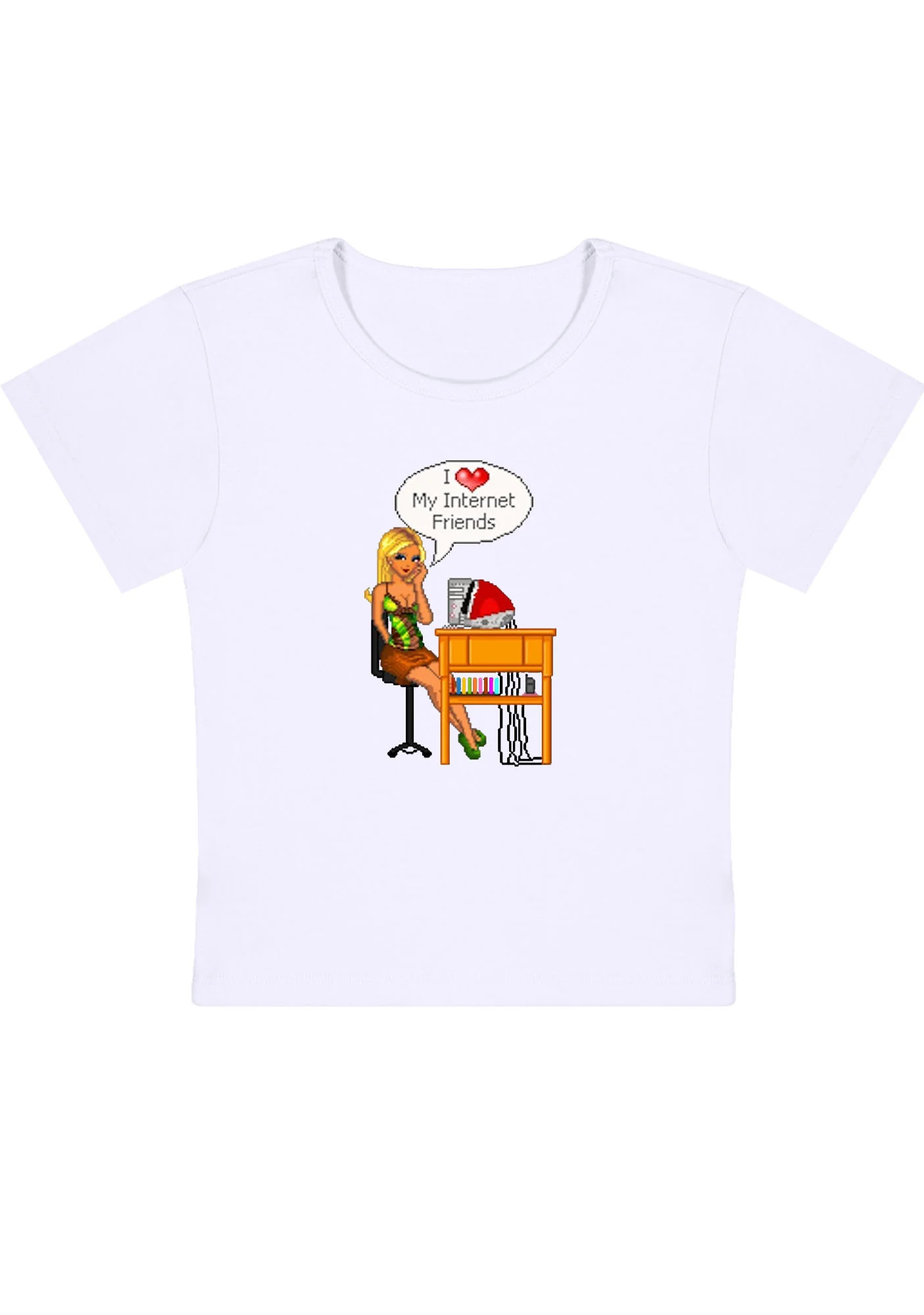 Curvy I Love My Internet Friends Baby Tee - Image 2