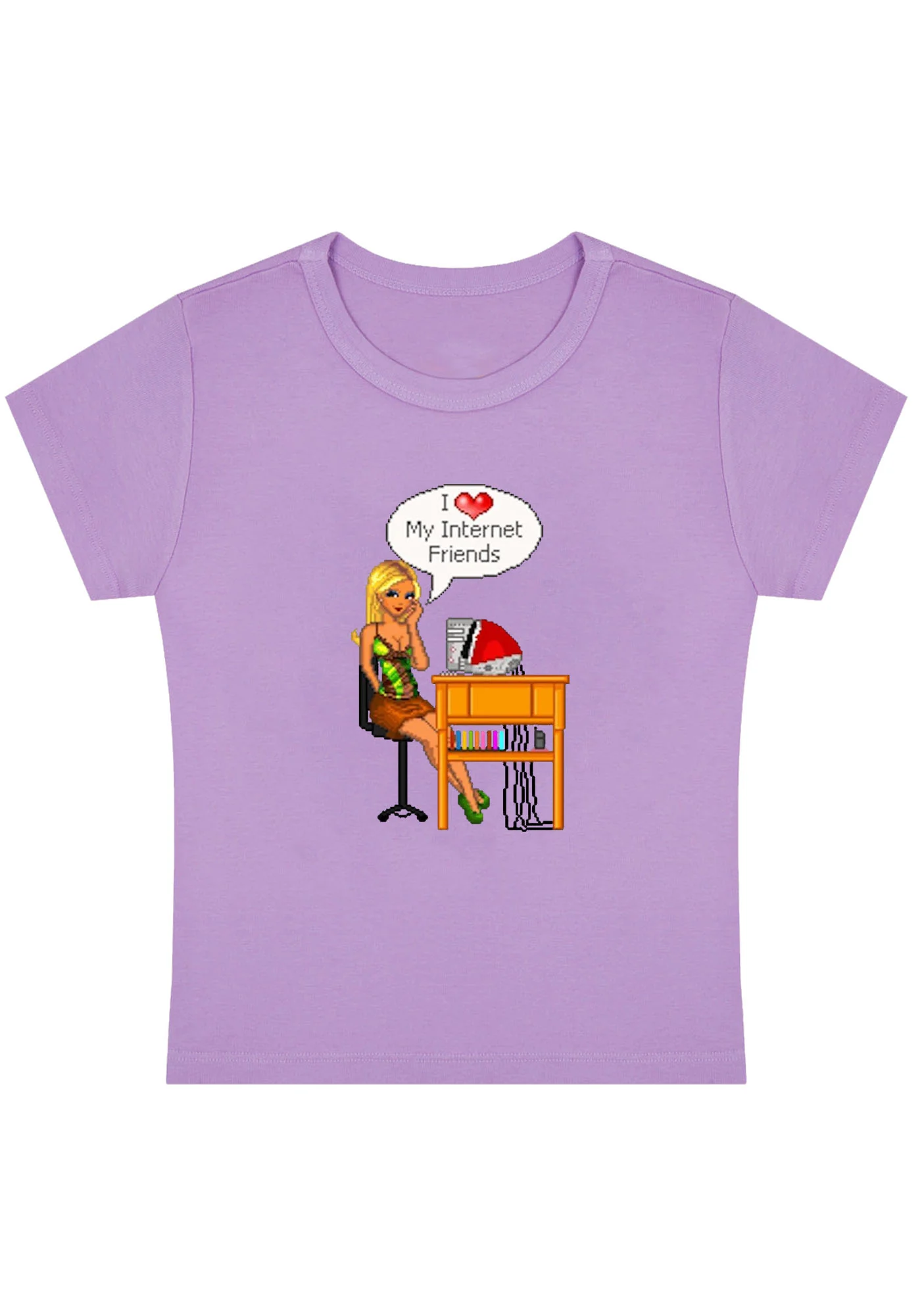 Curvy I Love My Internet Friends Baby Tee - Image 3