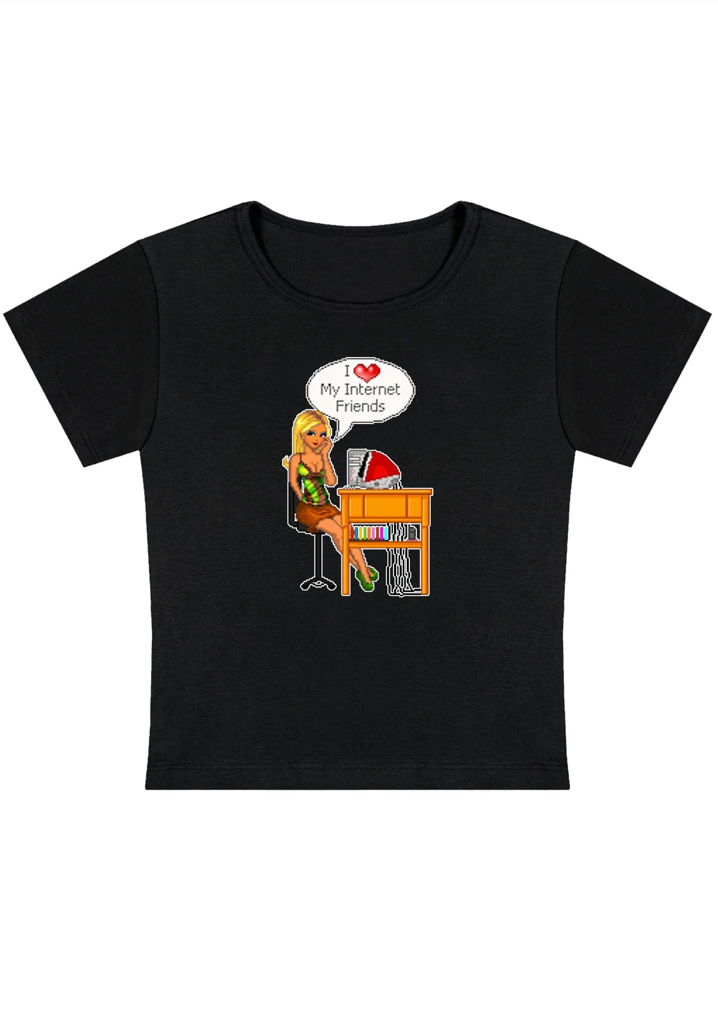 Curvy I Love My Internet Friends Baby Tee - Image 4