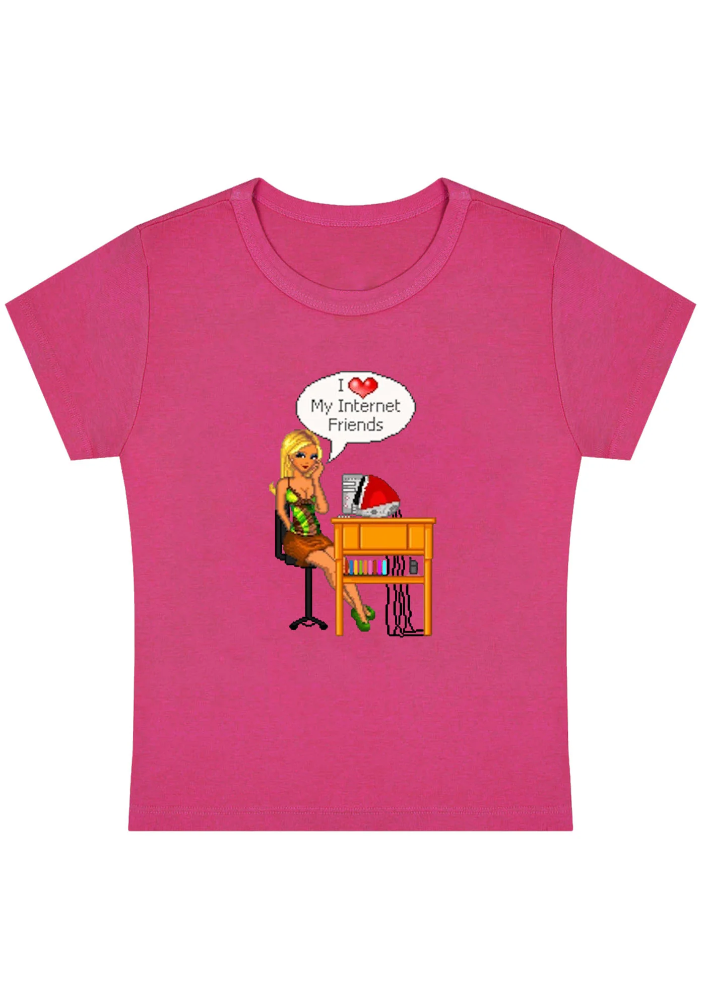 Curvy I Love My Internet Friends Baby Tee - Image 5