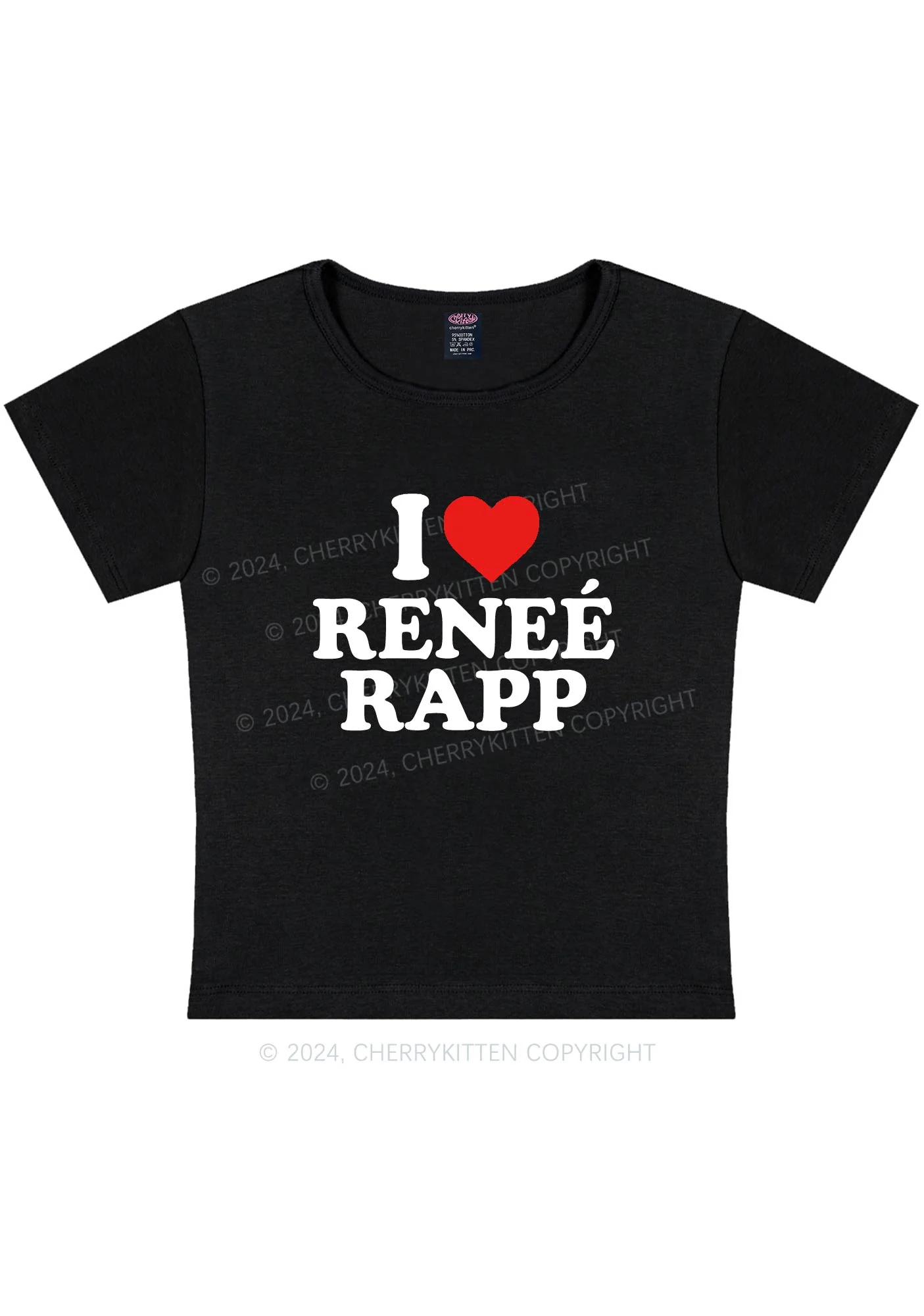 Curvy I Love RR Y2K Baby Tee Cherrykitten - Image 2