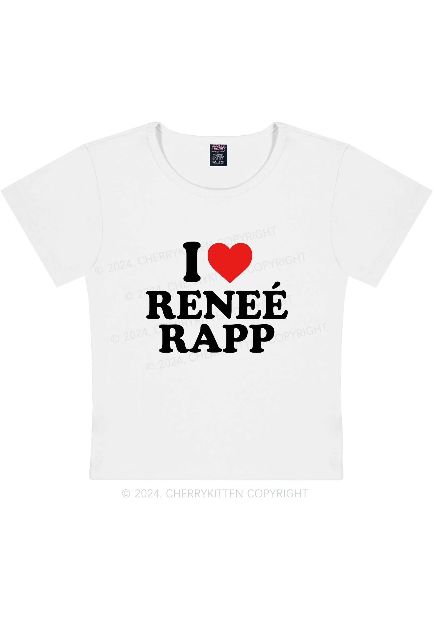 Curvy I Love RR Y2K Baby Tee Cherrykitten - Image 3