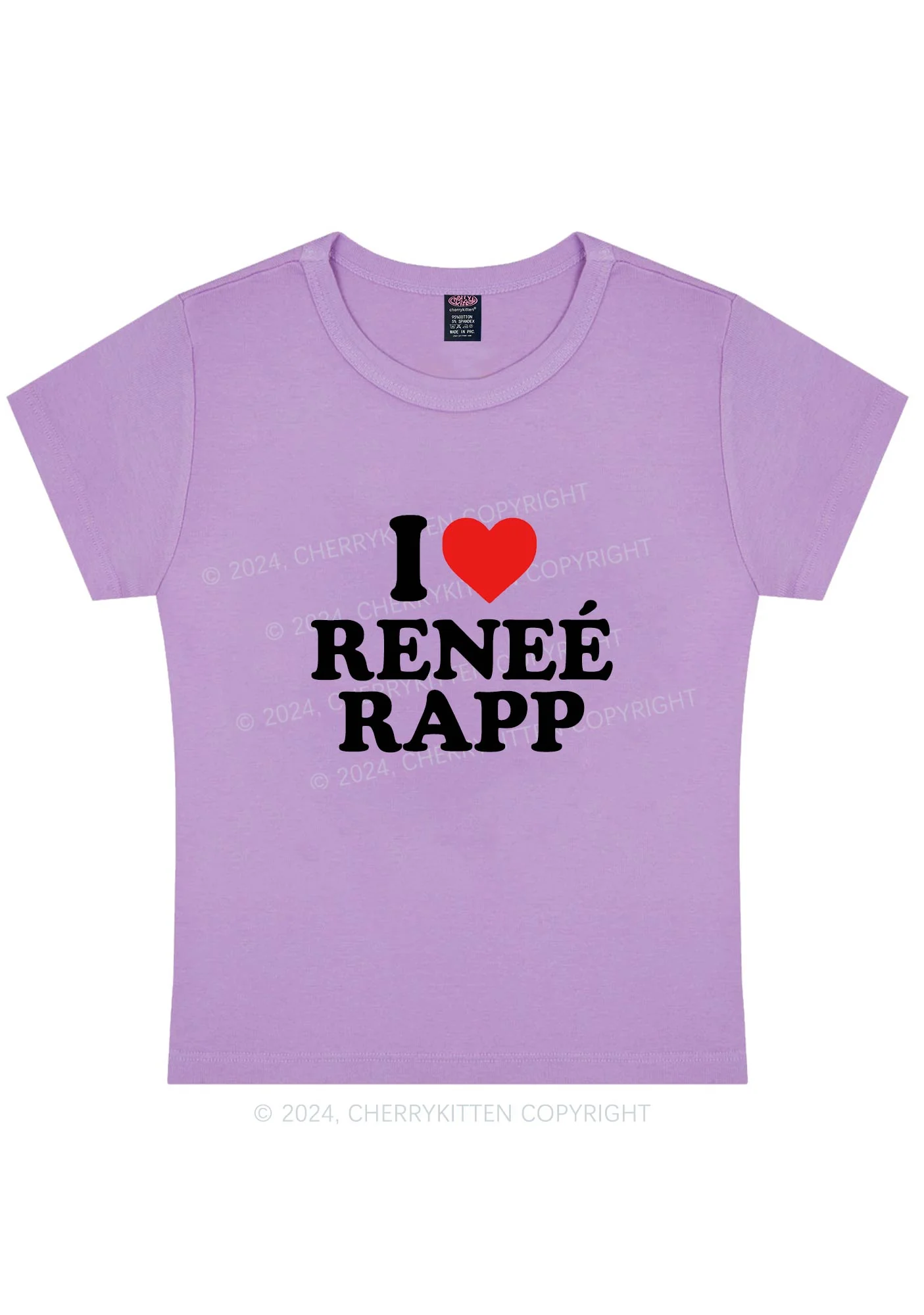Curvy I Love RR Y2K Baby Tee Cherrykitten - Image 4