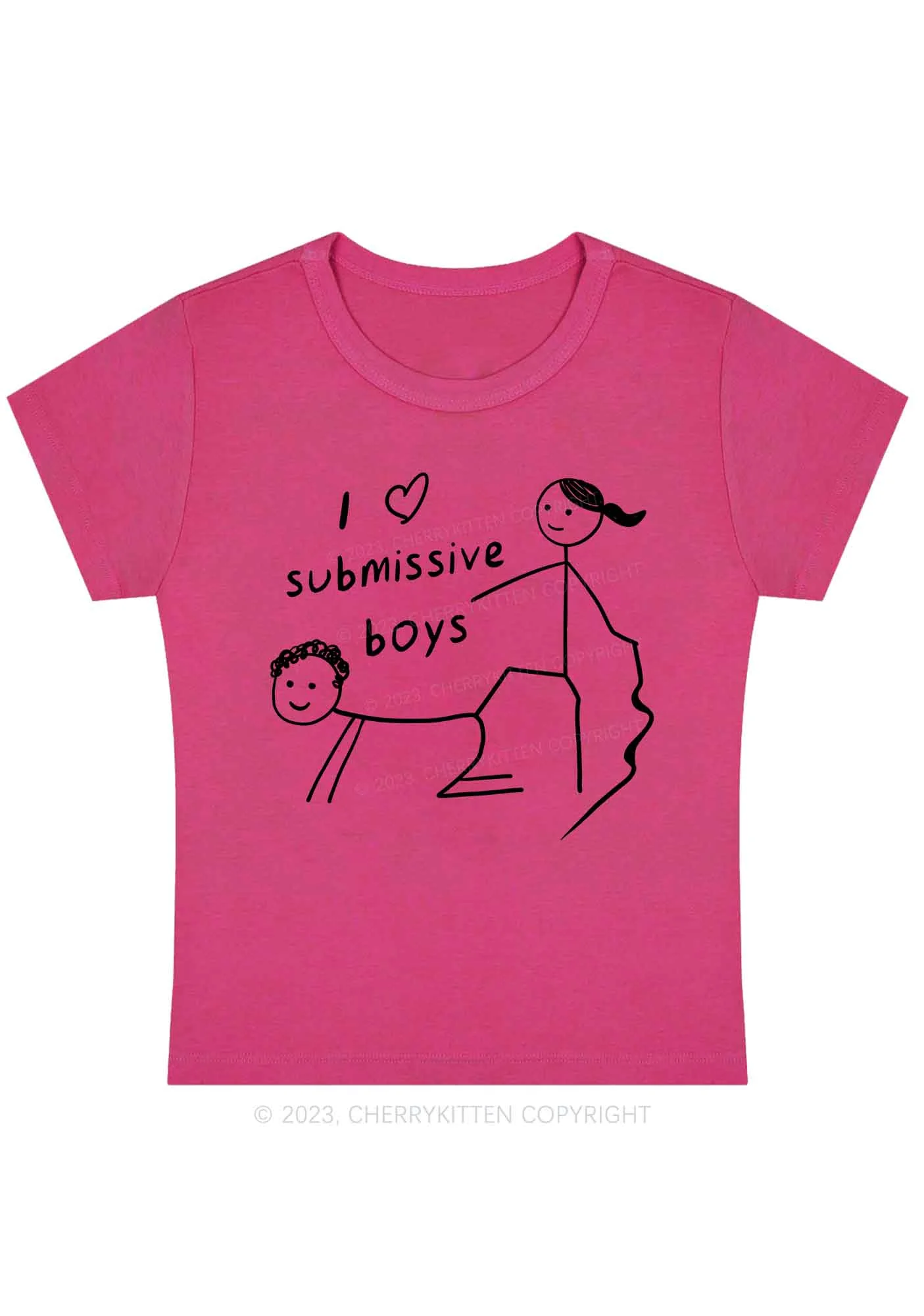 Curvy I Love S Boys Y2K Baby Tee Cherrykitten - Image 5