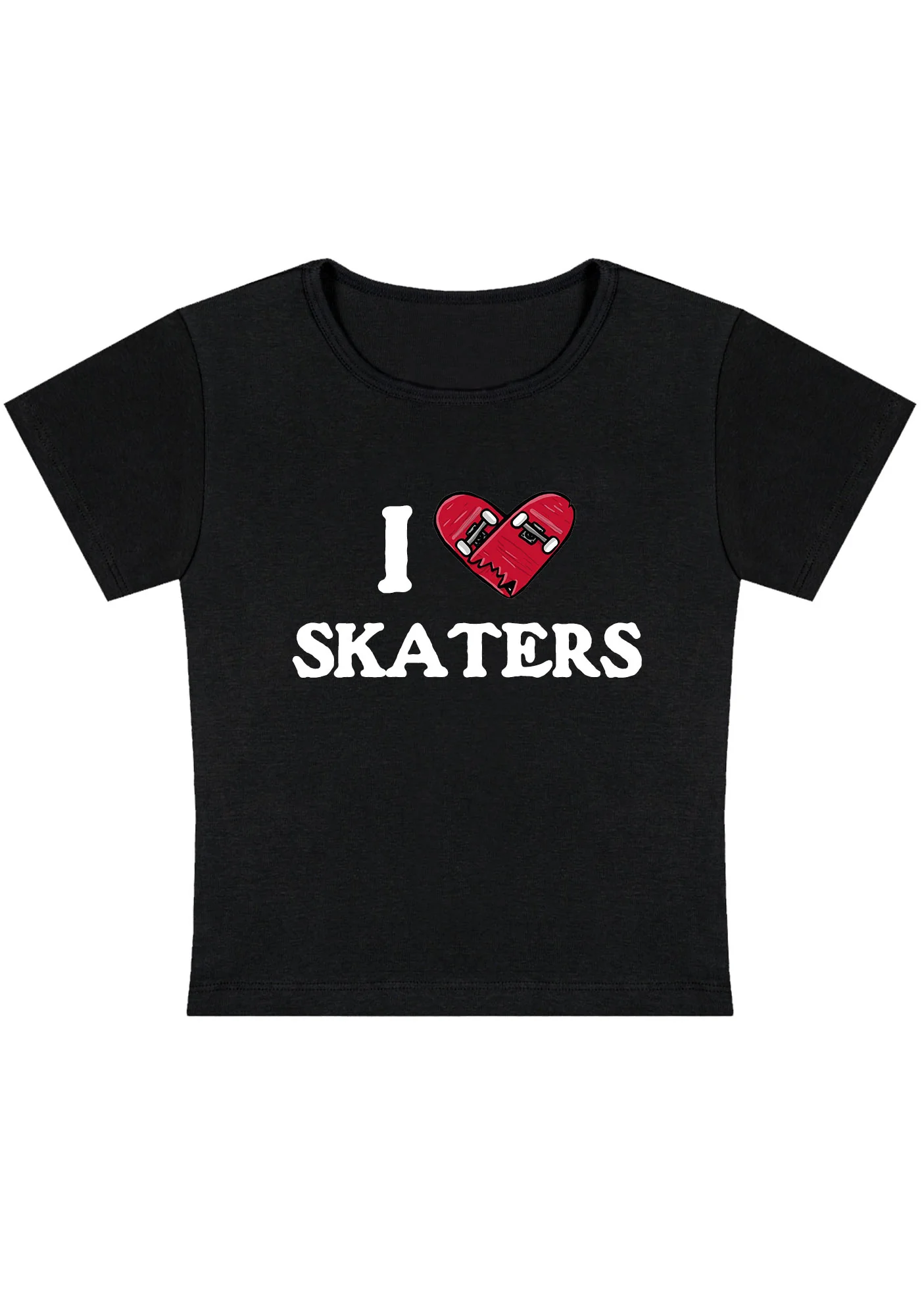 Curvy I Love Skaters Baby Tee - Image 3