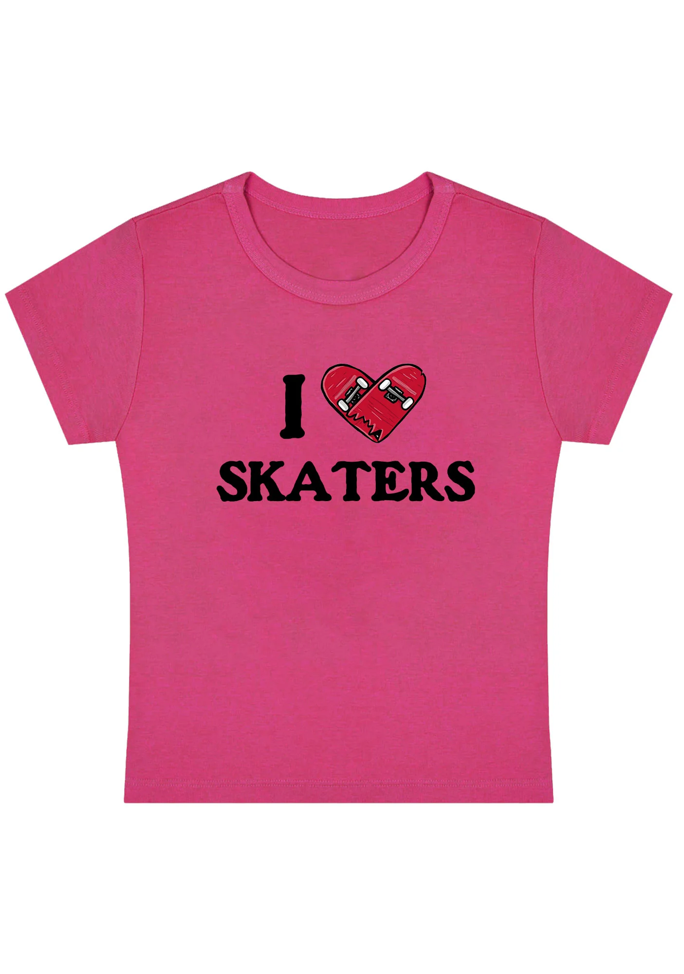 Curvy I Love Skaters Baby Tee - Image 5