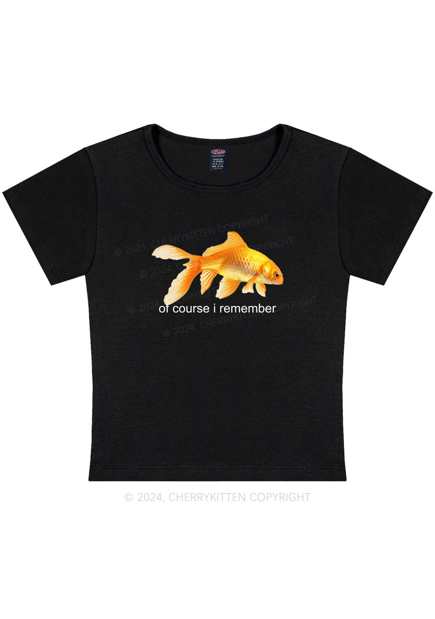 Curvy I Remember Goldfish Y2K Baby Tee Cherrykitten - Image 3