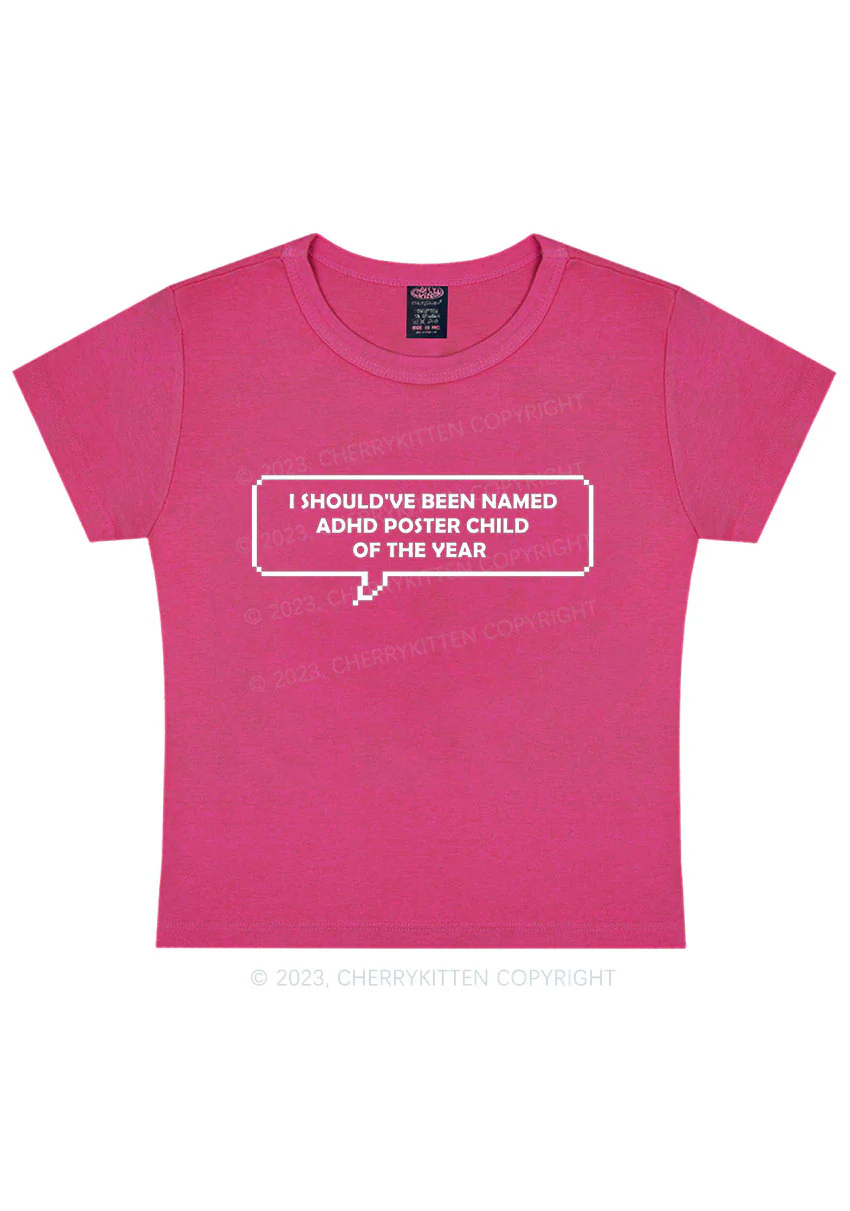 Curvy I Should've Been Named ADHD Y2K Baby Tee Cherrykitten - Image 2