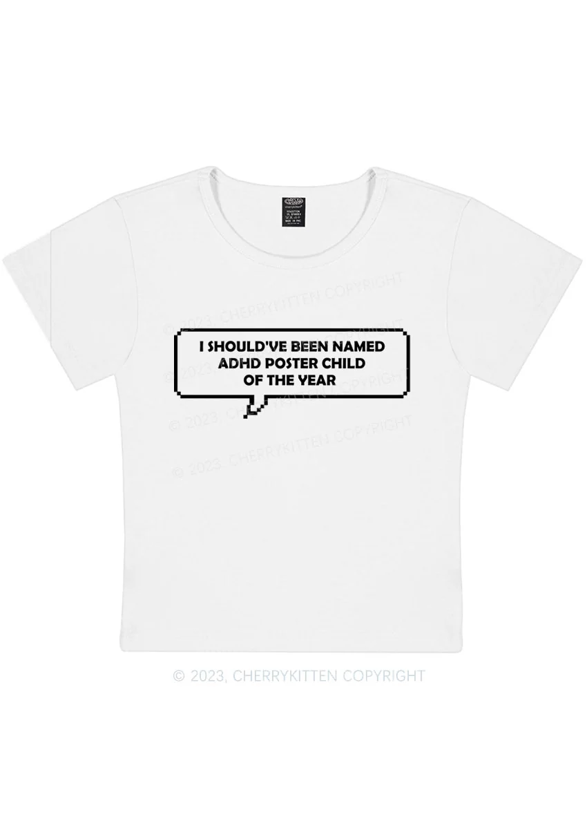 Curvy I Should've Been Named ADHD Y2K Baby Tee Cherrykitten - Image 3