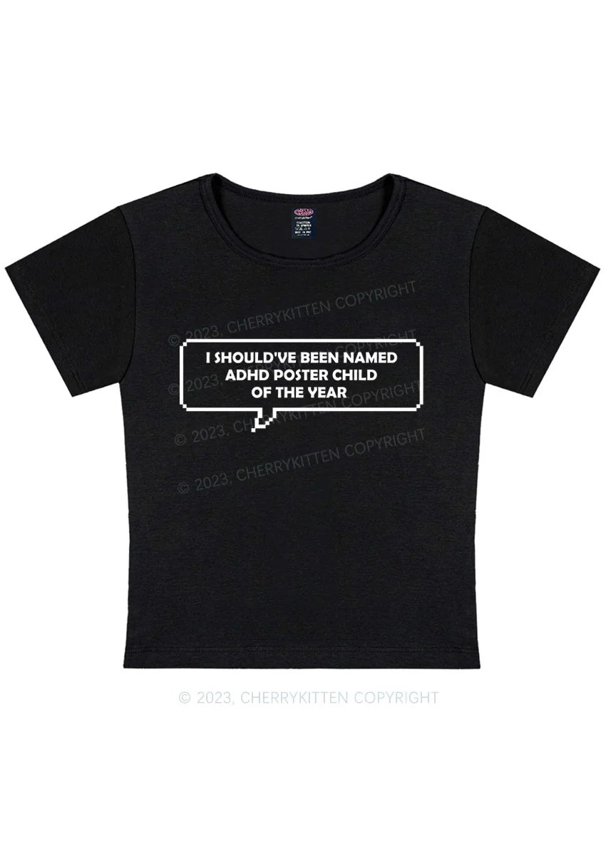 Curvy I Should've Been Named ADHD Y2K Baby Tee Cherrykitten - Image 4