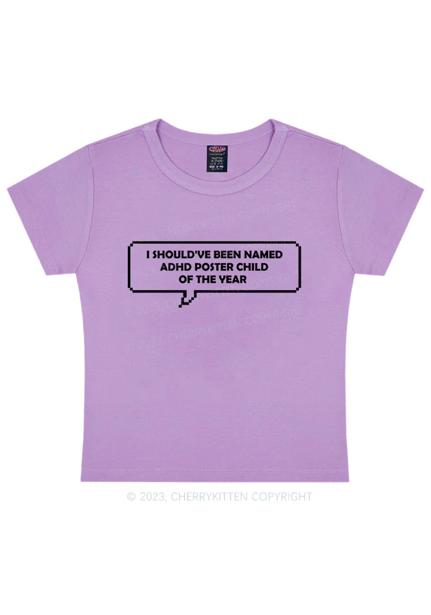 Curvy I Should've Been Named ADHD Y2K Baby Tee Cherrykitten - Image 5