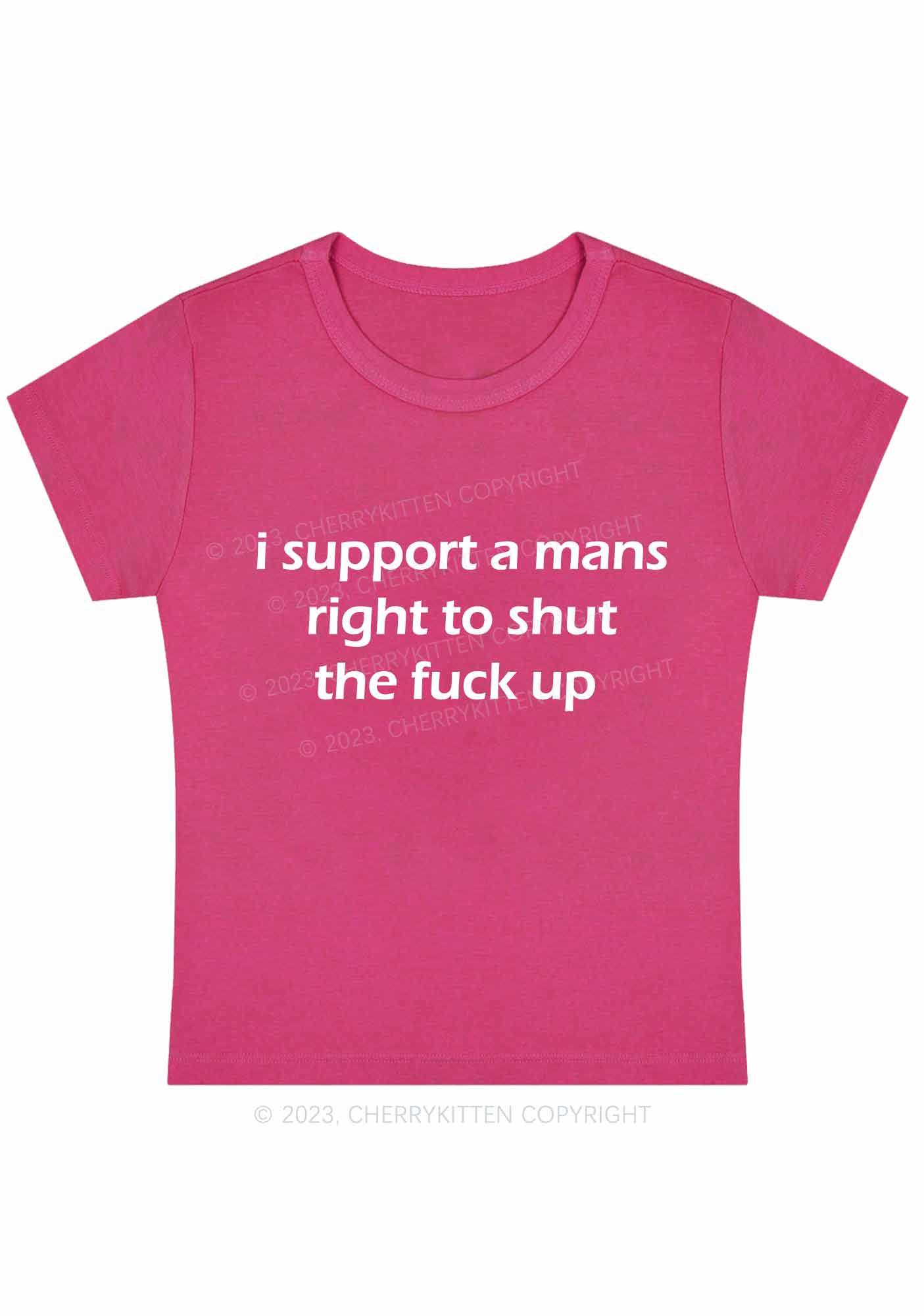 Curvy I Support A Mans Right Y2K Baby Tee Cherrykitten - Image 4