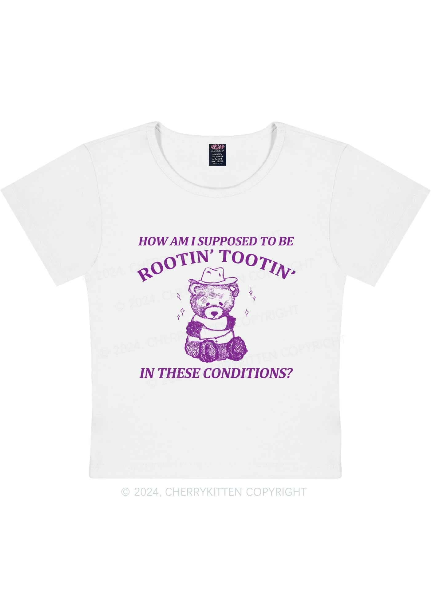 Curvy I Supposed To Be Rootin' Tootin' Baby Tee - Image 2