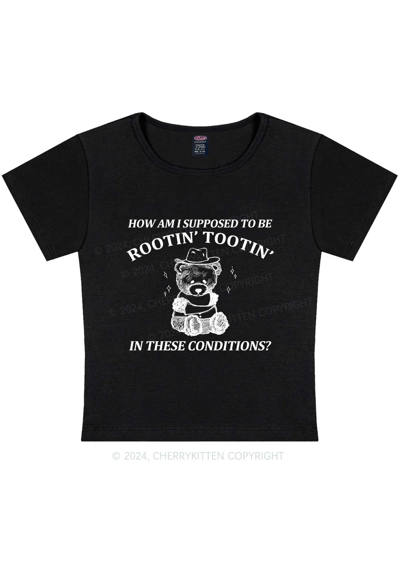 Curvy I Supposed To Be Rootin' Tootin' Baby Tee - Image 3