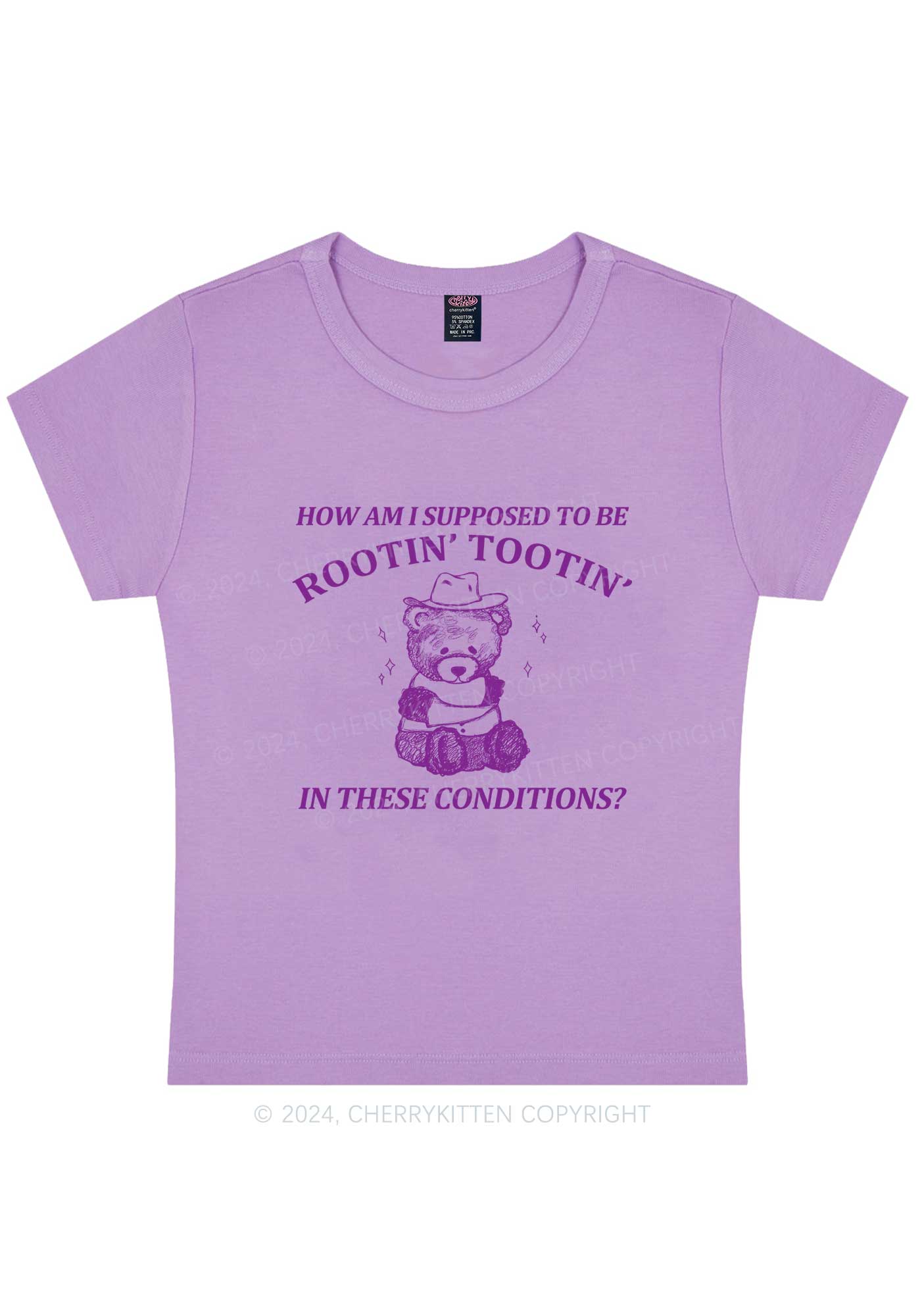 Curvy I Supposed To Be Rootin' Tootin' Baby Tee - Image 4