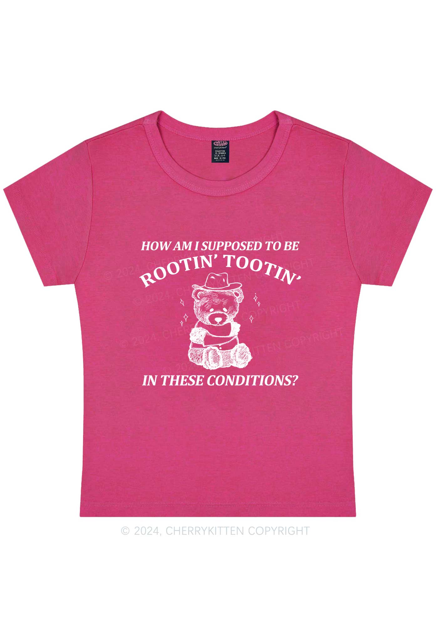 Curvy I Supposed To Be Rootin' Tootin' Baby Tee - Image 5