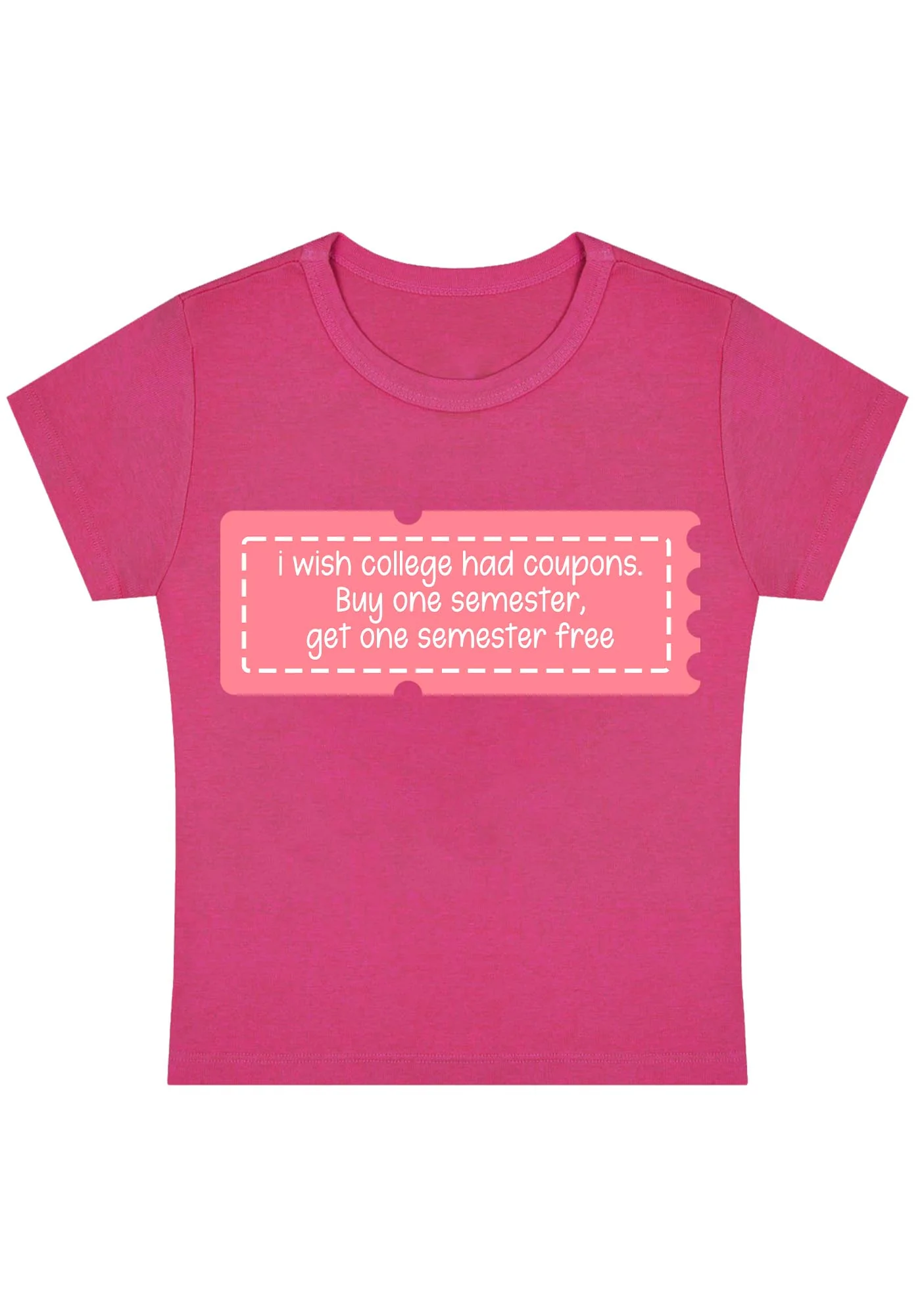Curvy I Wish College Had Coupons Baby Tee - Image 5