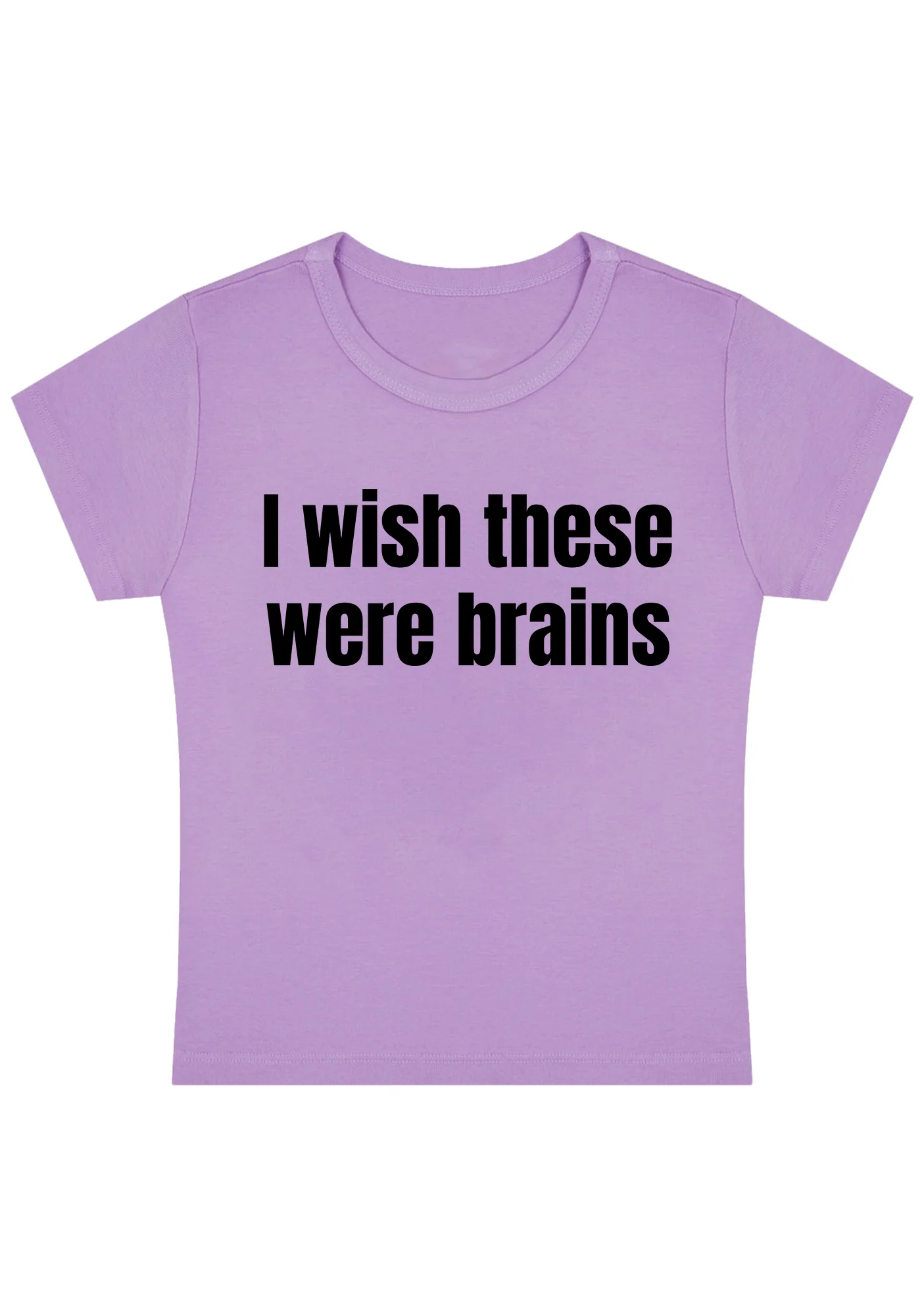 Curvy I Wish They Were Brains Baby Tee - Image 2
