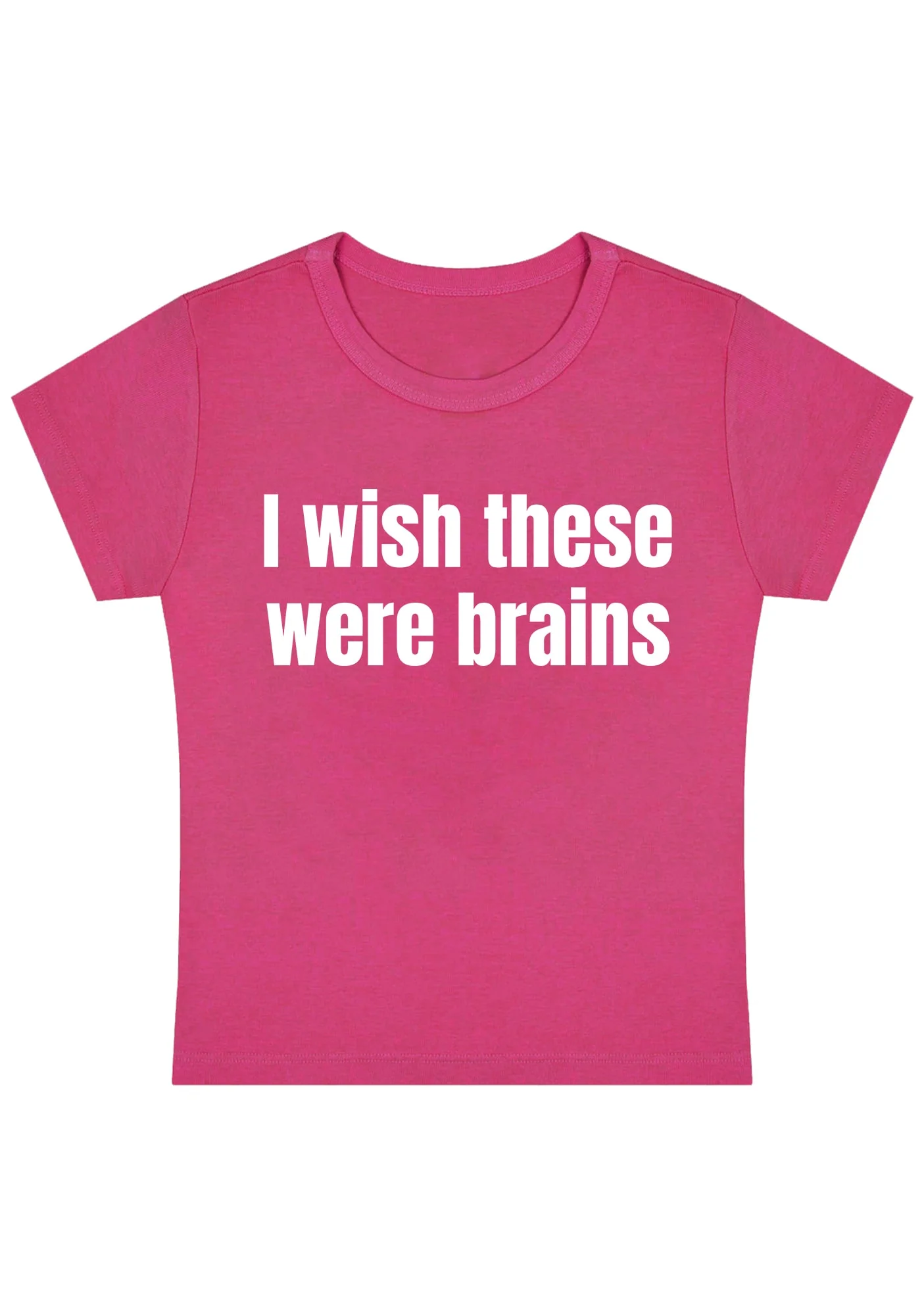 Curvy I Wish They Were Brains Baby Tee - Image 3