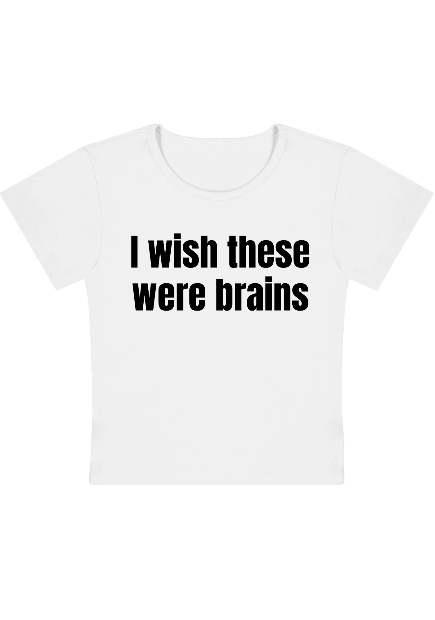 Curvy I Wish They Were Brains Baby Tee - Image 5