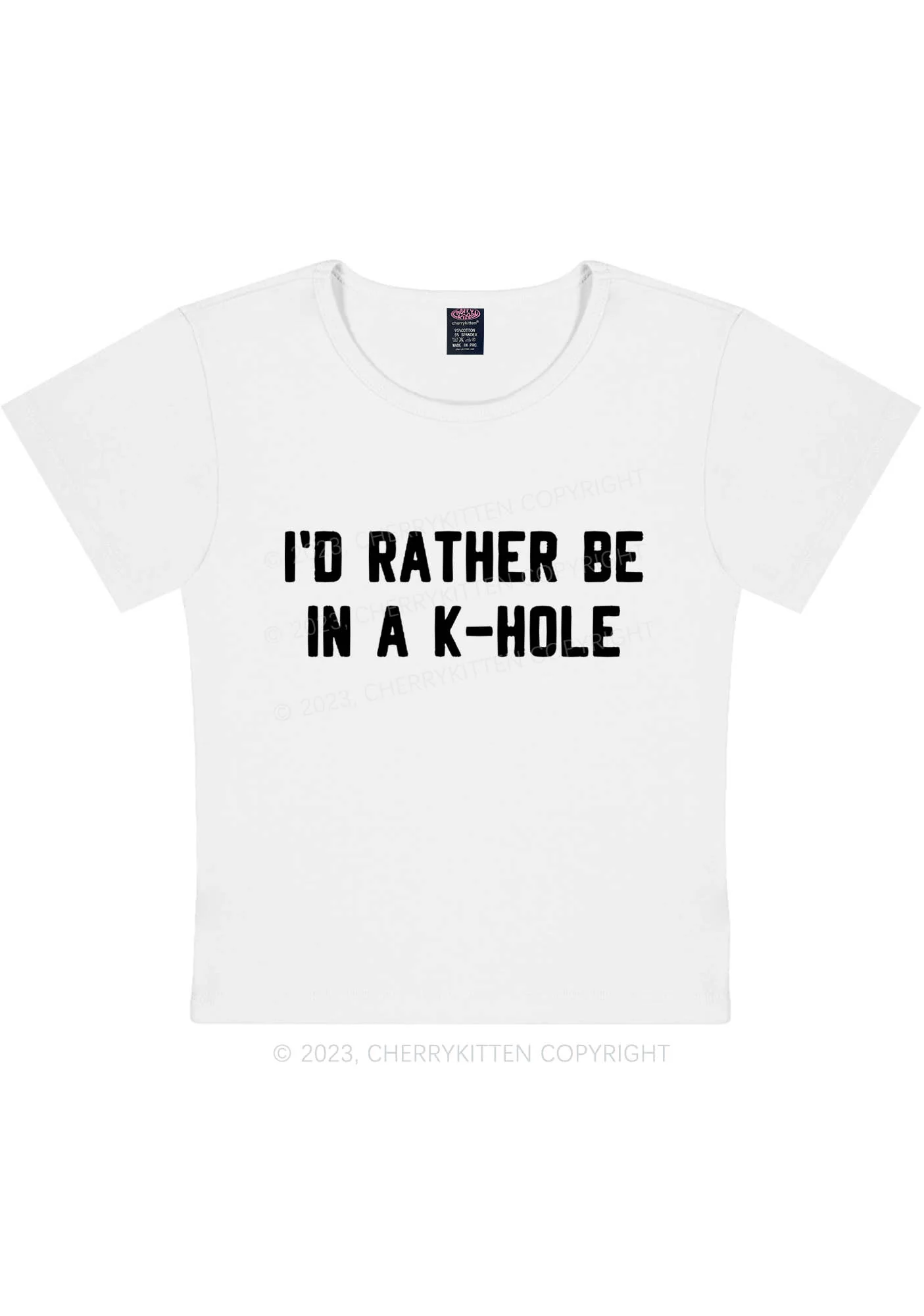 Curvy I'd Rather Be In A K Hole Y2K Baby Tee Cherrykitten - Image 3