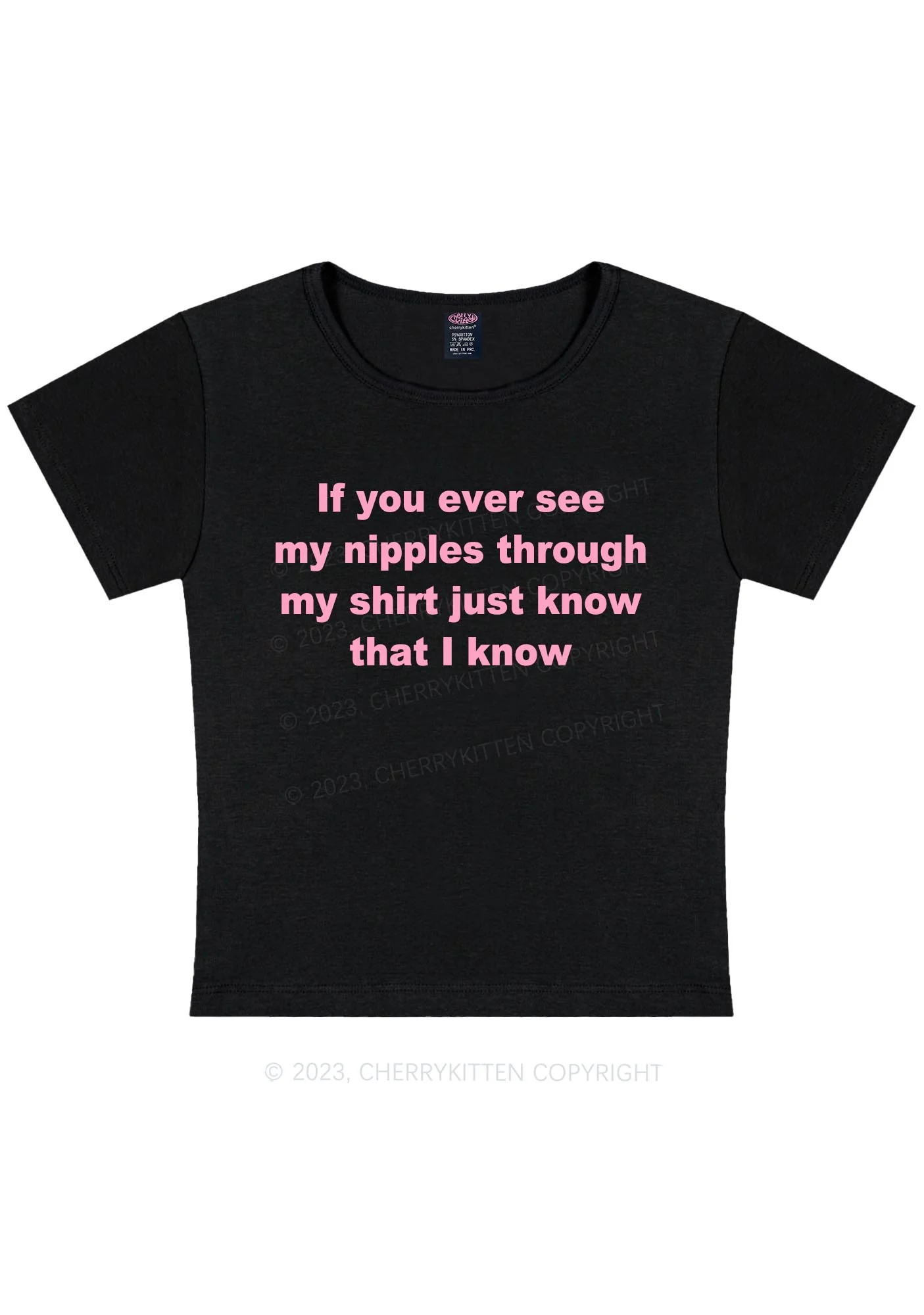 Curvy If You Ever See My Shirt Y2K Baby Tee Cherrykitten - Image 2