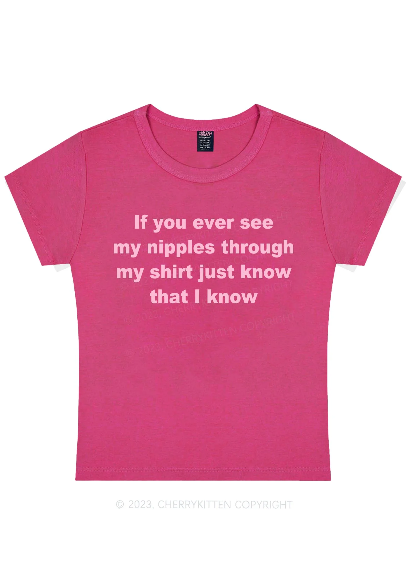 Curvy If You Ever See My Shirt Y2K Baby Tee Cherrykitten - Image 4