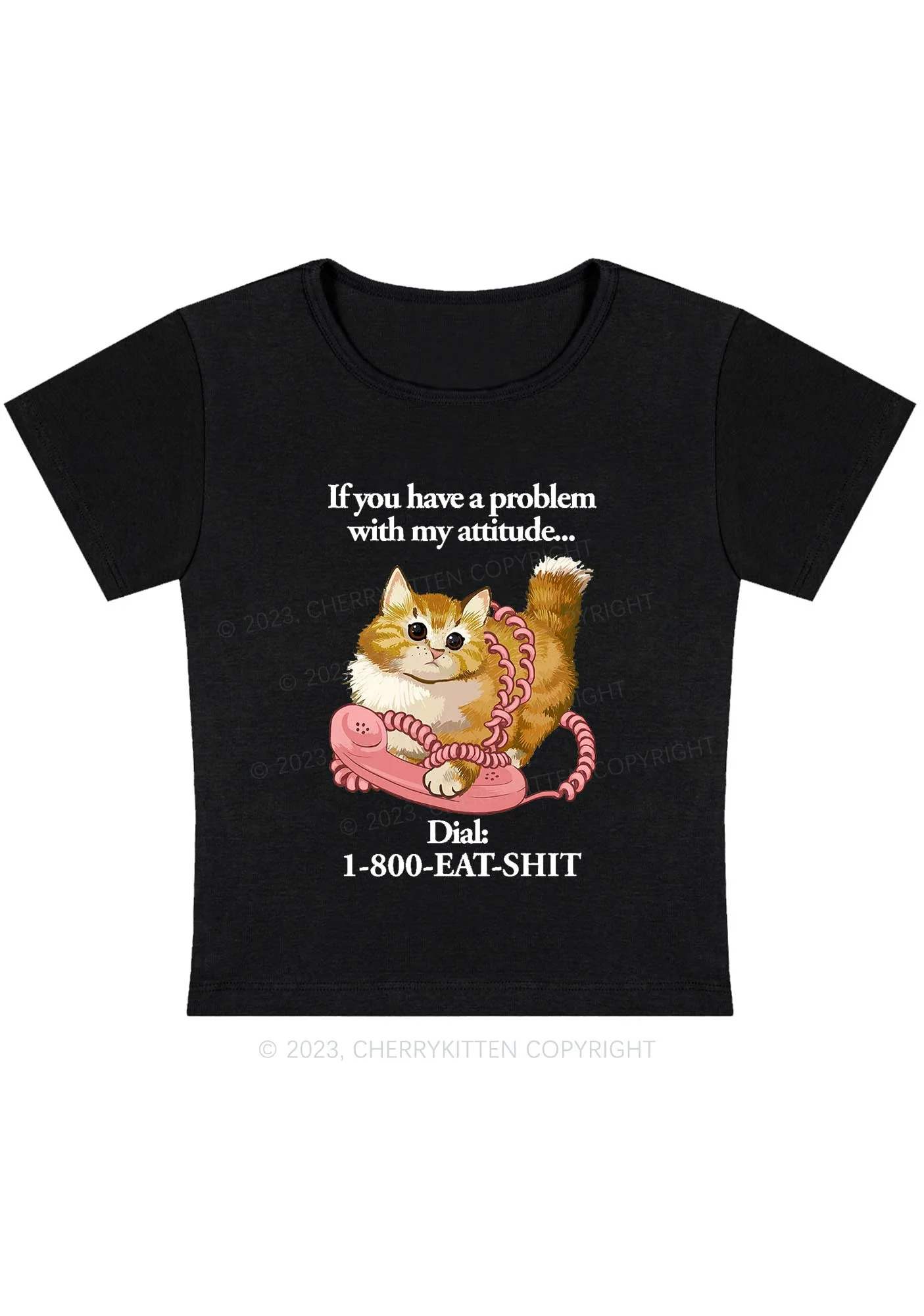 Curvy If You Have A Problem With My Attitude Baby Tee Cherrykitten - Image 2