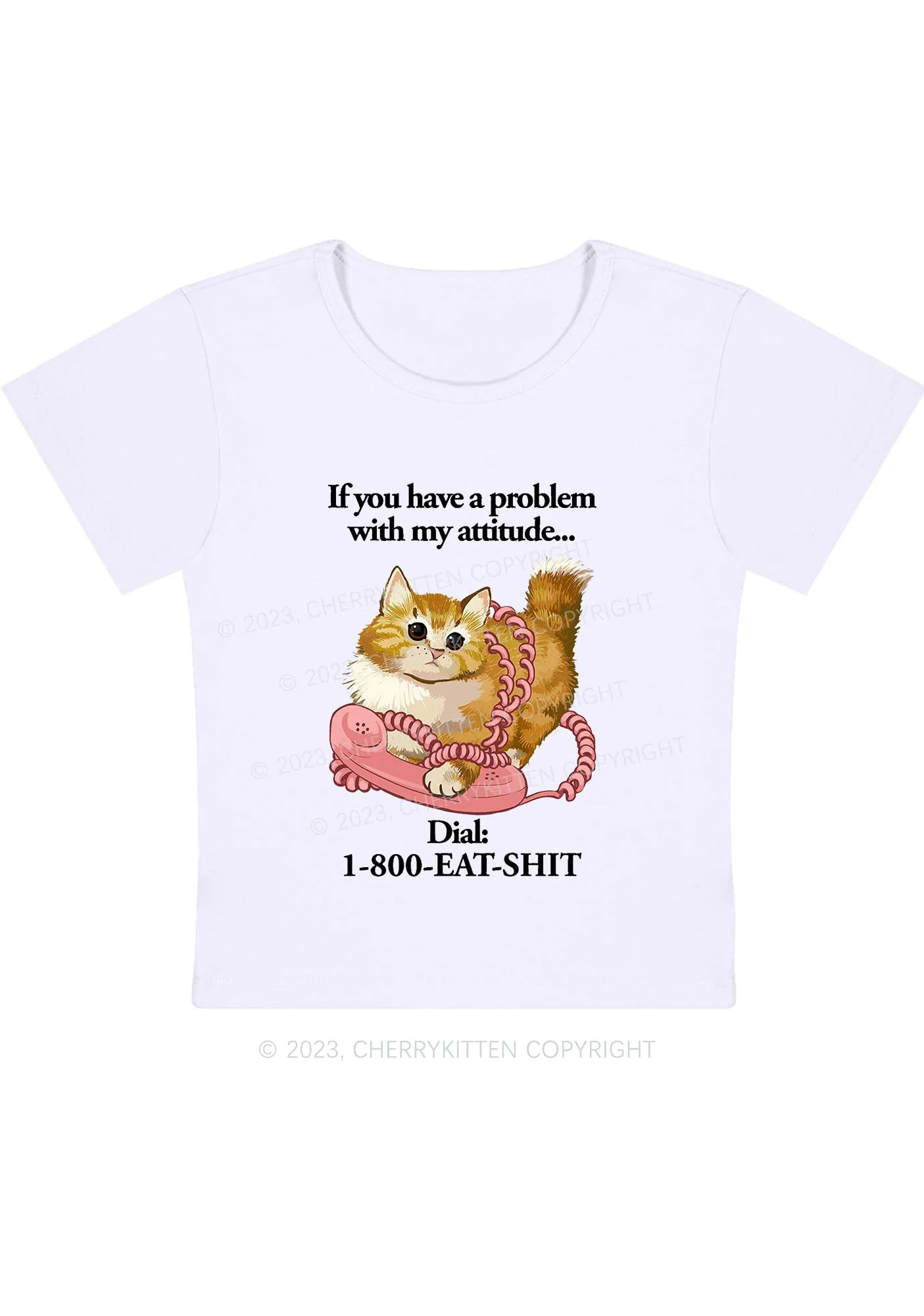 Curvy If You Have A Problem With My Attitude Baby Tee Cherrykitten - Image 3