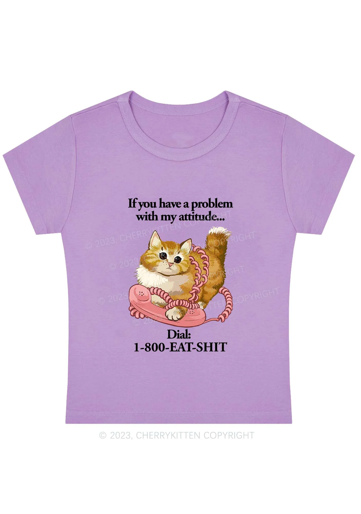 Curvy If You Have A Problem With My Attitude Baby Tee Cherrykitten - Image 4