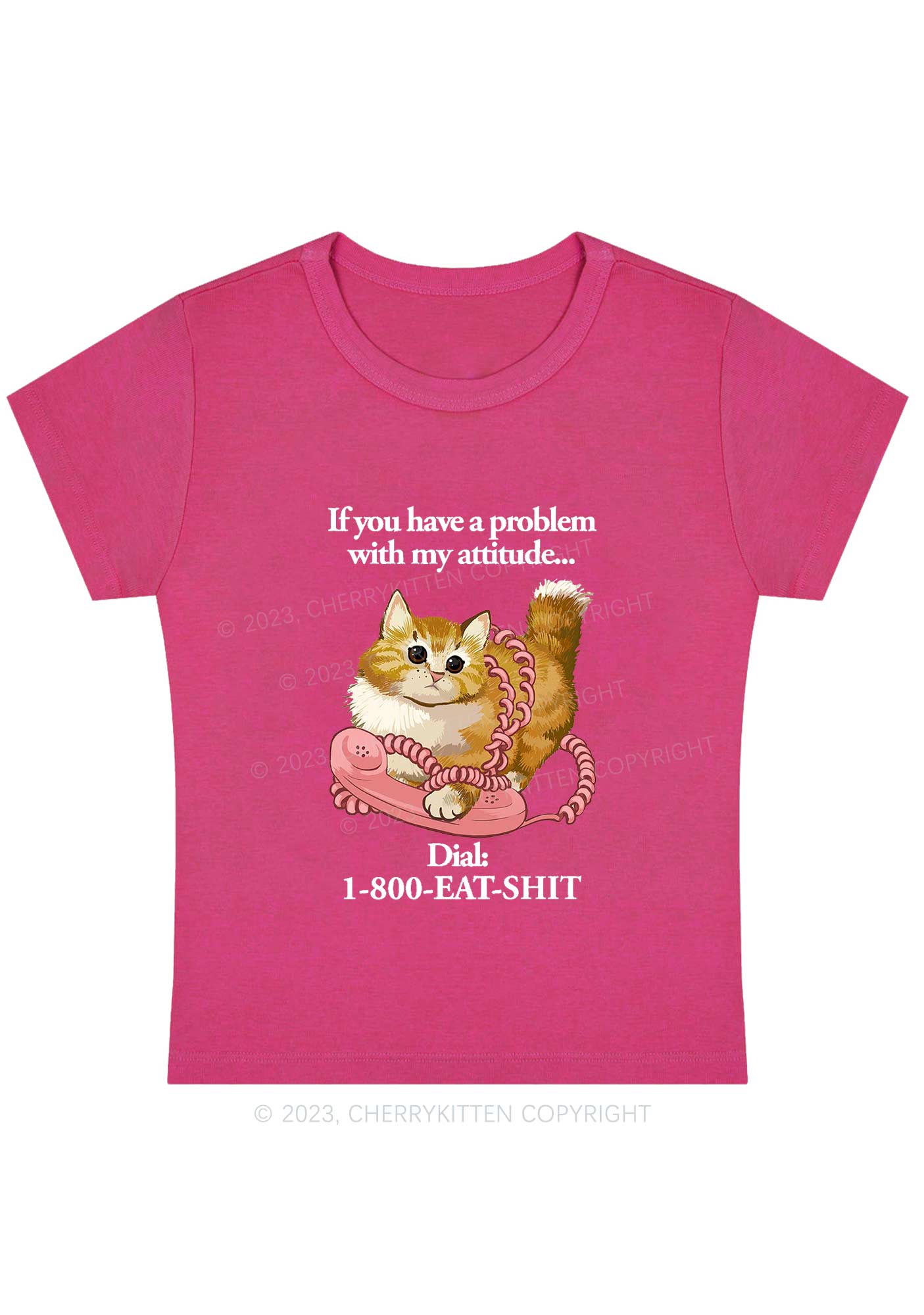 Curvy If You Have A Problem With My Attitude Baby Tee Cherrykitten - Image 5
