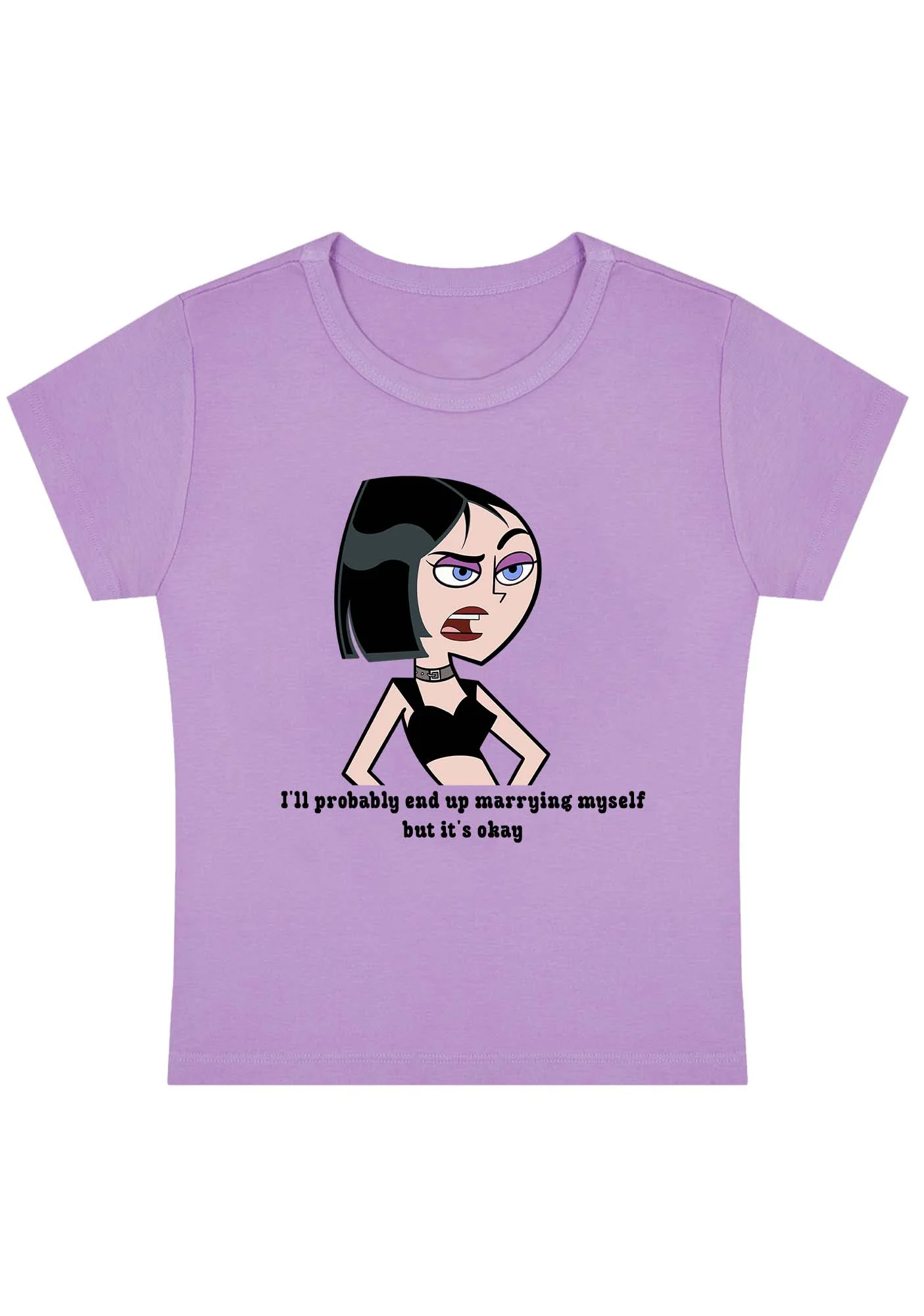Curvy I'll Probably End Up Marrying Myself Baby Tee - Image 2