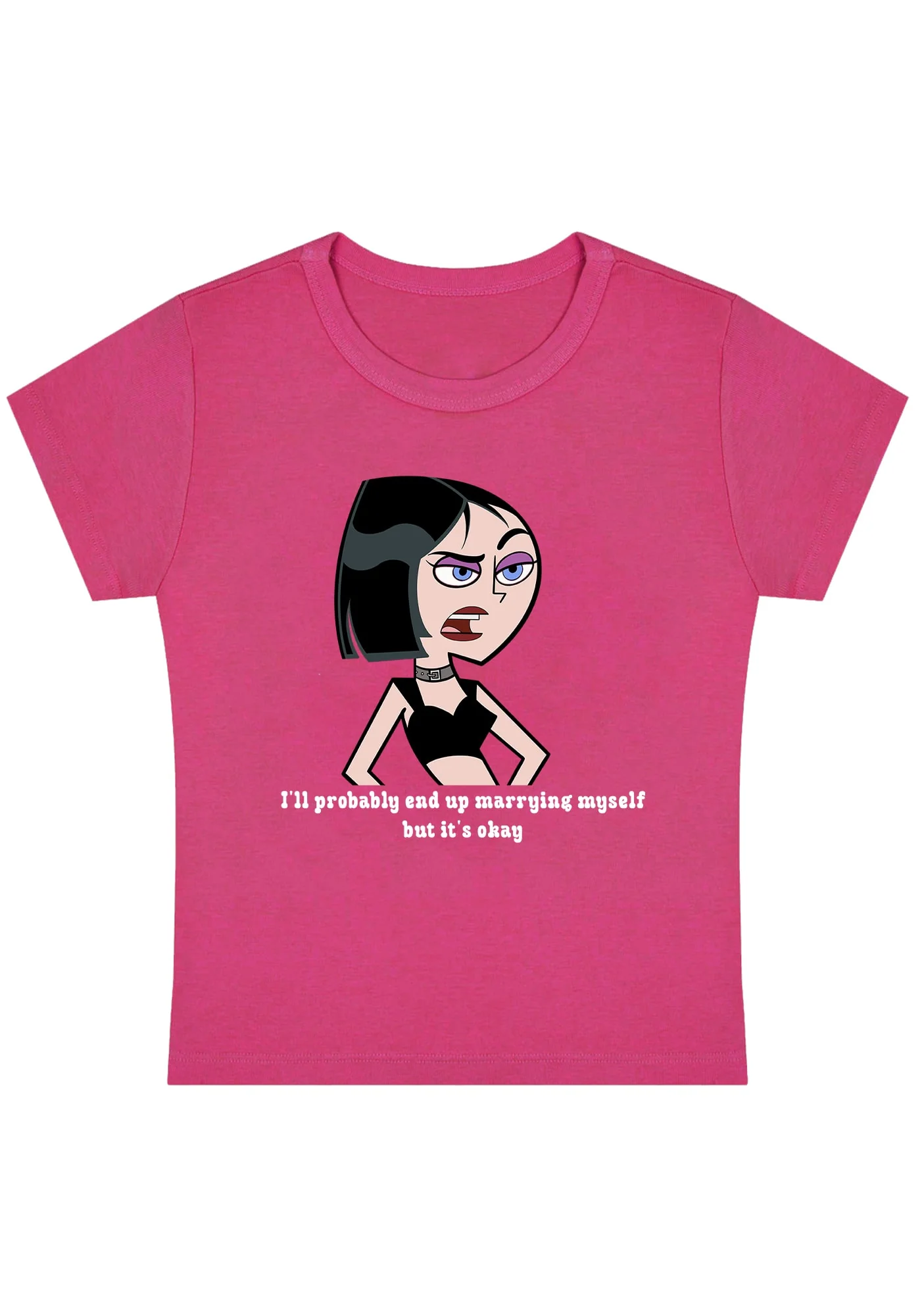 Curvy I'll Probably End Up Marrying Myself Baby Tee - Image 3