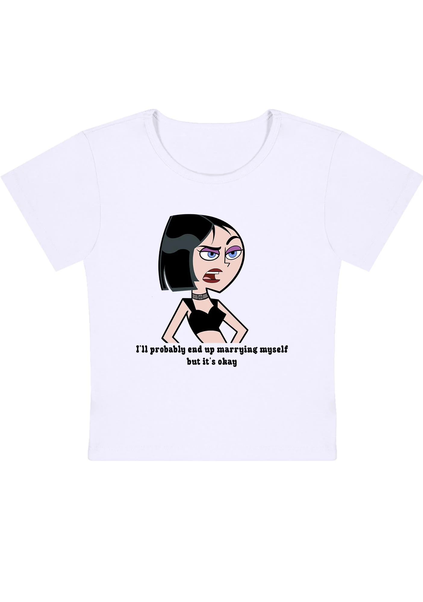 Curvy I'll Probably End Up Marrying Myself Baby Tee - Image 4