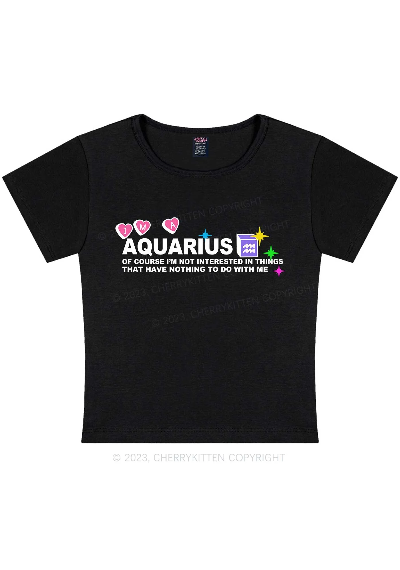 Curvy I'm A Aquarius Y2K Baby Tee Cherrykitten - Image 2